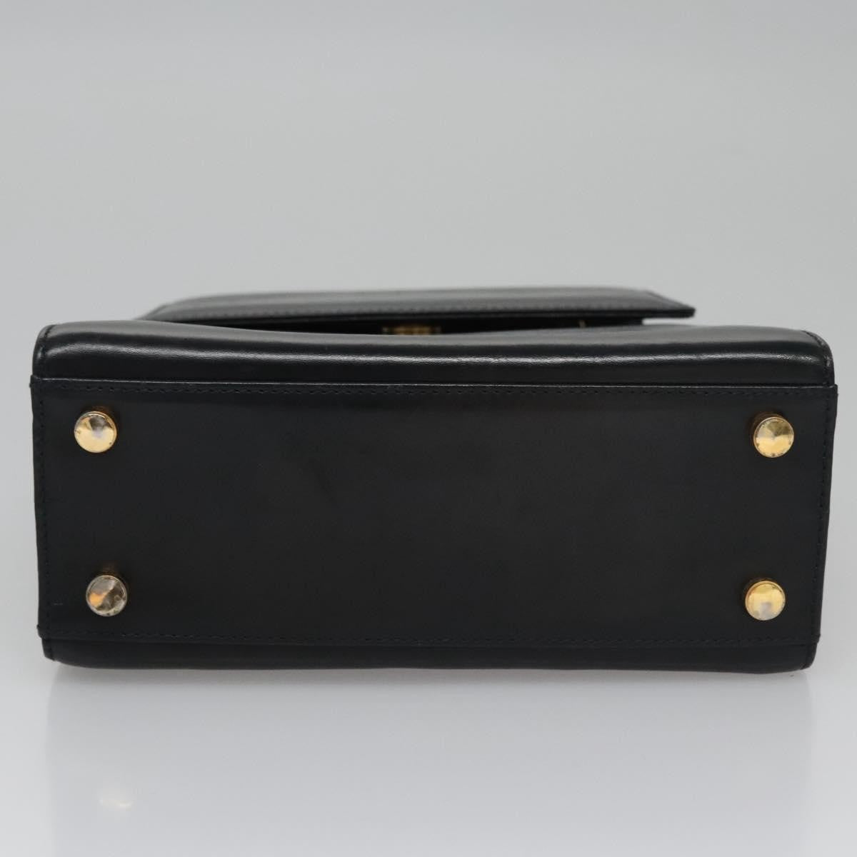 Salvatore Ferragamo Convertible Top Handle Leather Black Leather Handbag (Pre-Owned)