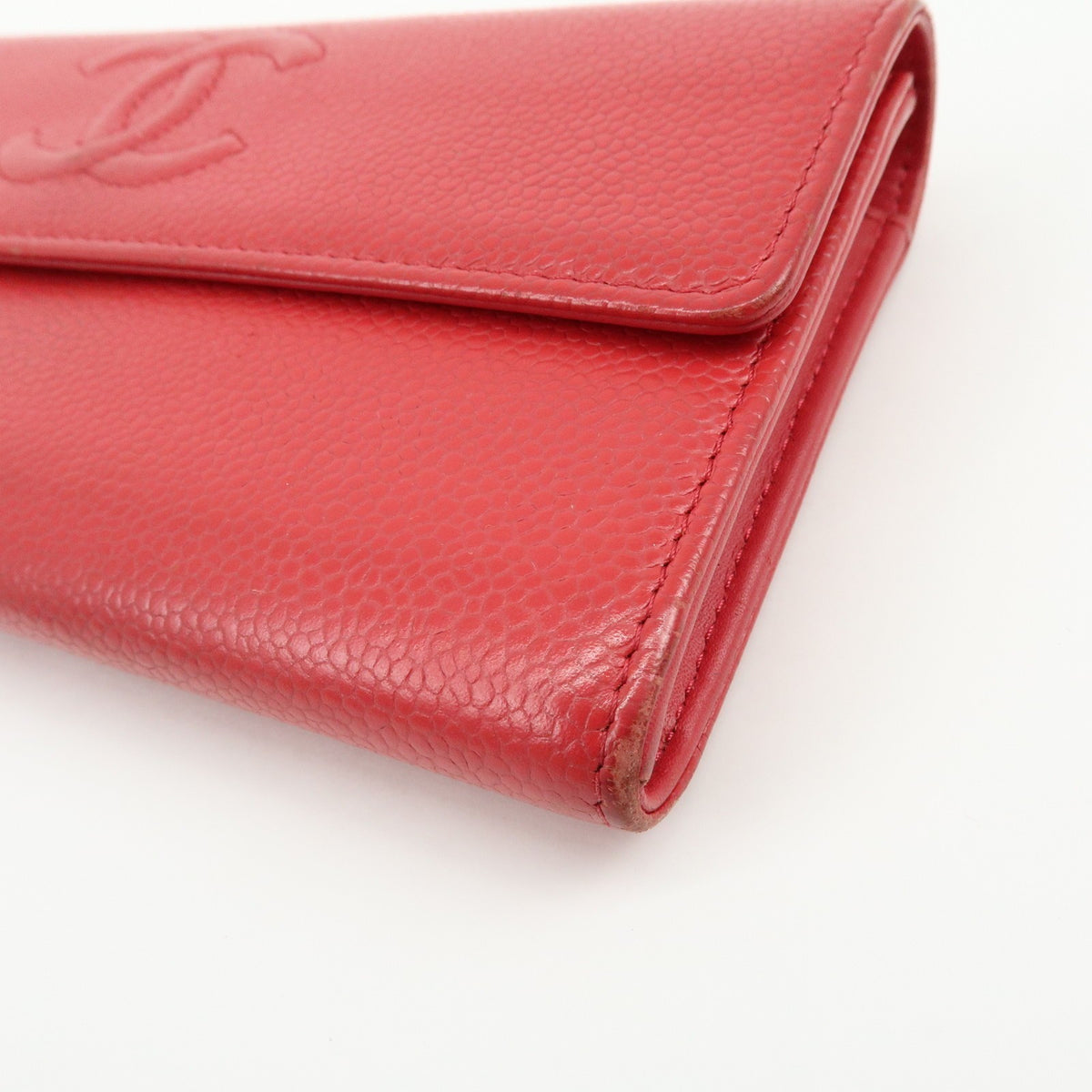 Chanel Timeless Cc Flap Caviar Red Calfskin Wallets Accessory (Pre-Owned)