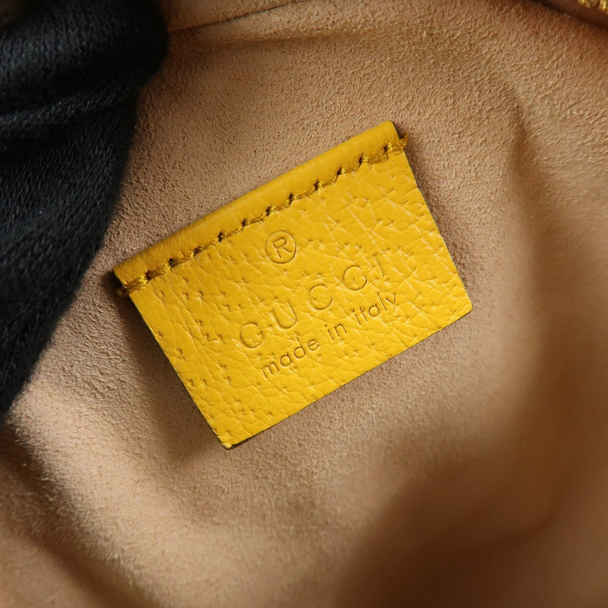 Gucci Ophidia Round Flora Gg Coated Canvas Yellow Leather Shoulder Bag Bag (Pre-Owned)