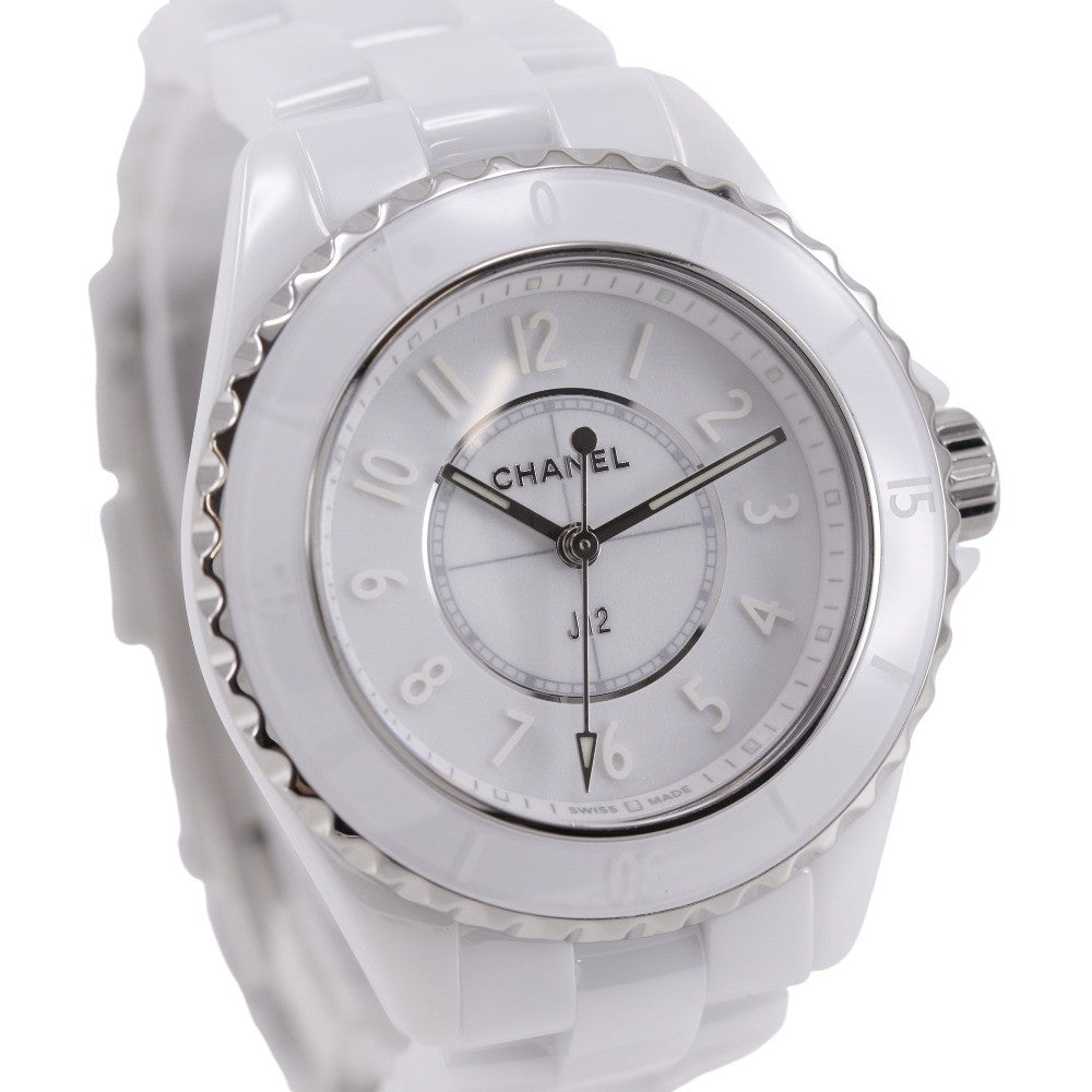 Chanel J12 Quartz Ceramic And Stainless Steel With Diamond Markers Watch (Pre-Owned)