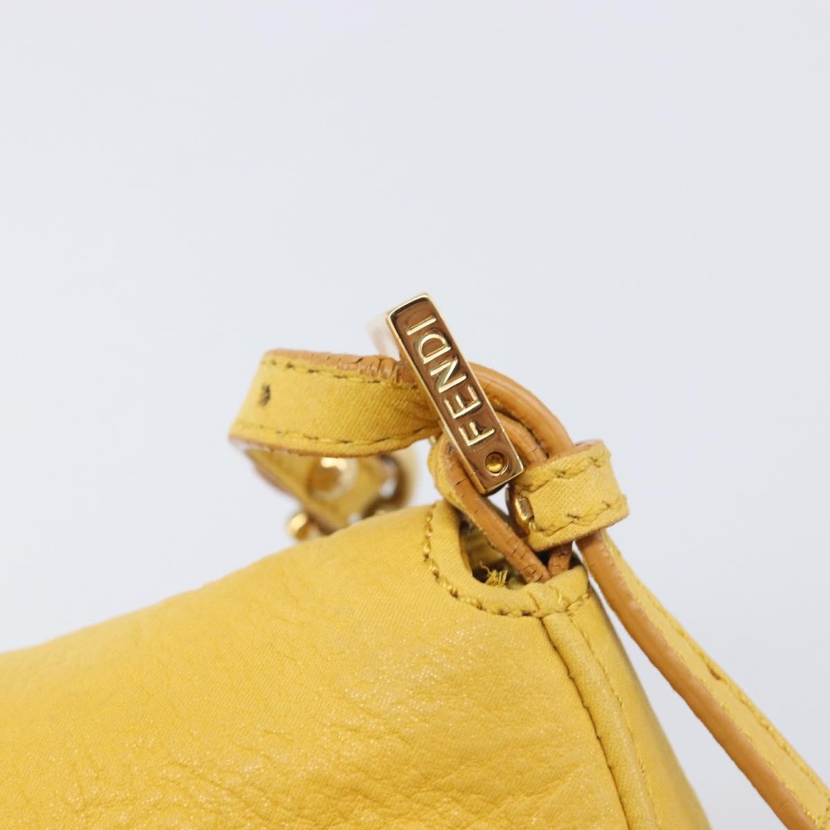 Fendi Fendi Mamma Baguette Monogram Canvas Yellow Leather Handbag (Pre-Owned)