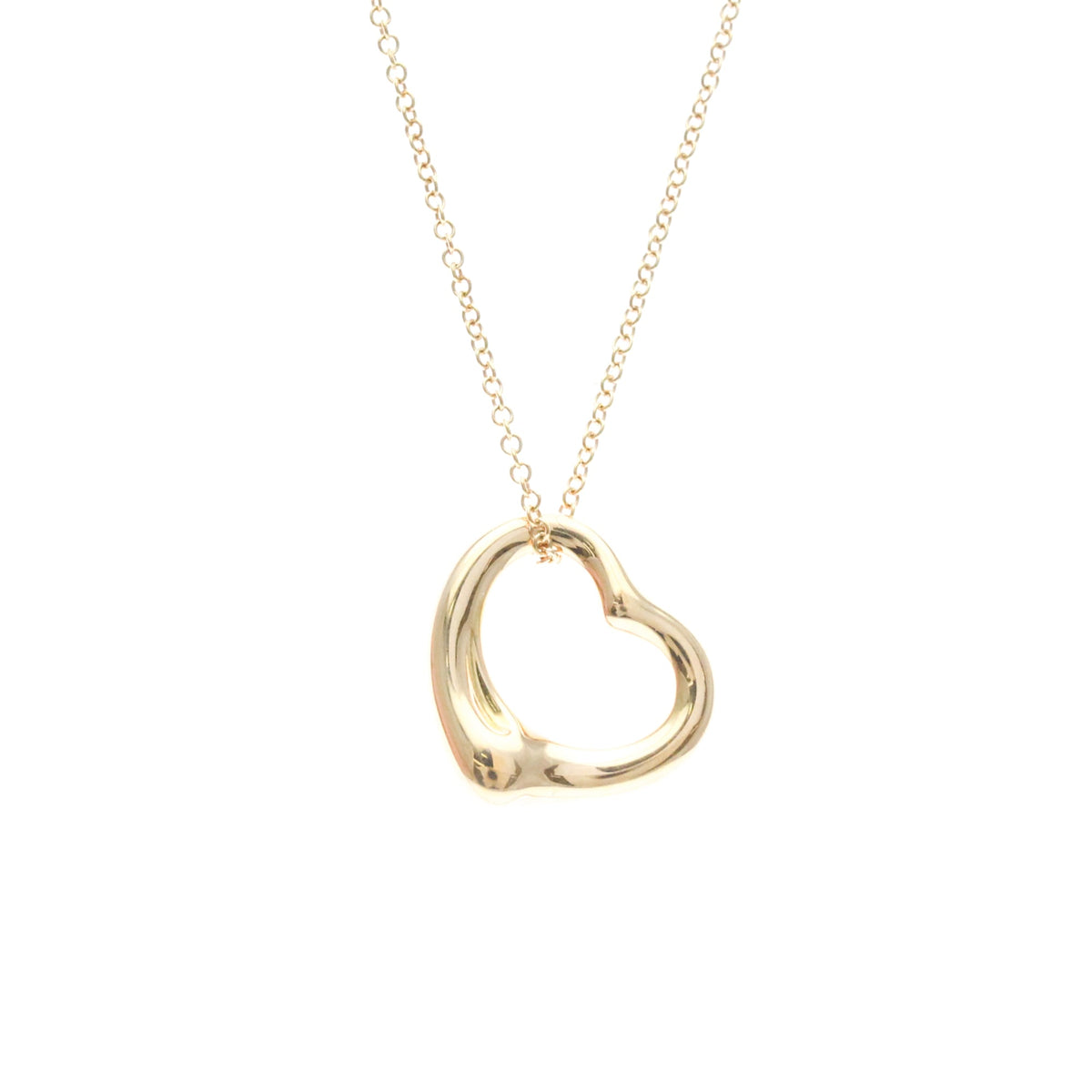 Tiffany & Co. Elsa Peretti Open Heart Pendant 18K Rose Gold Gold Pink_Gold Necklace Jewelry (Pre-Owned)