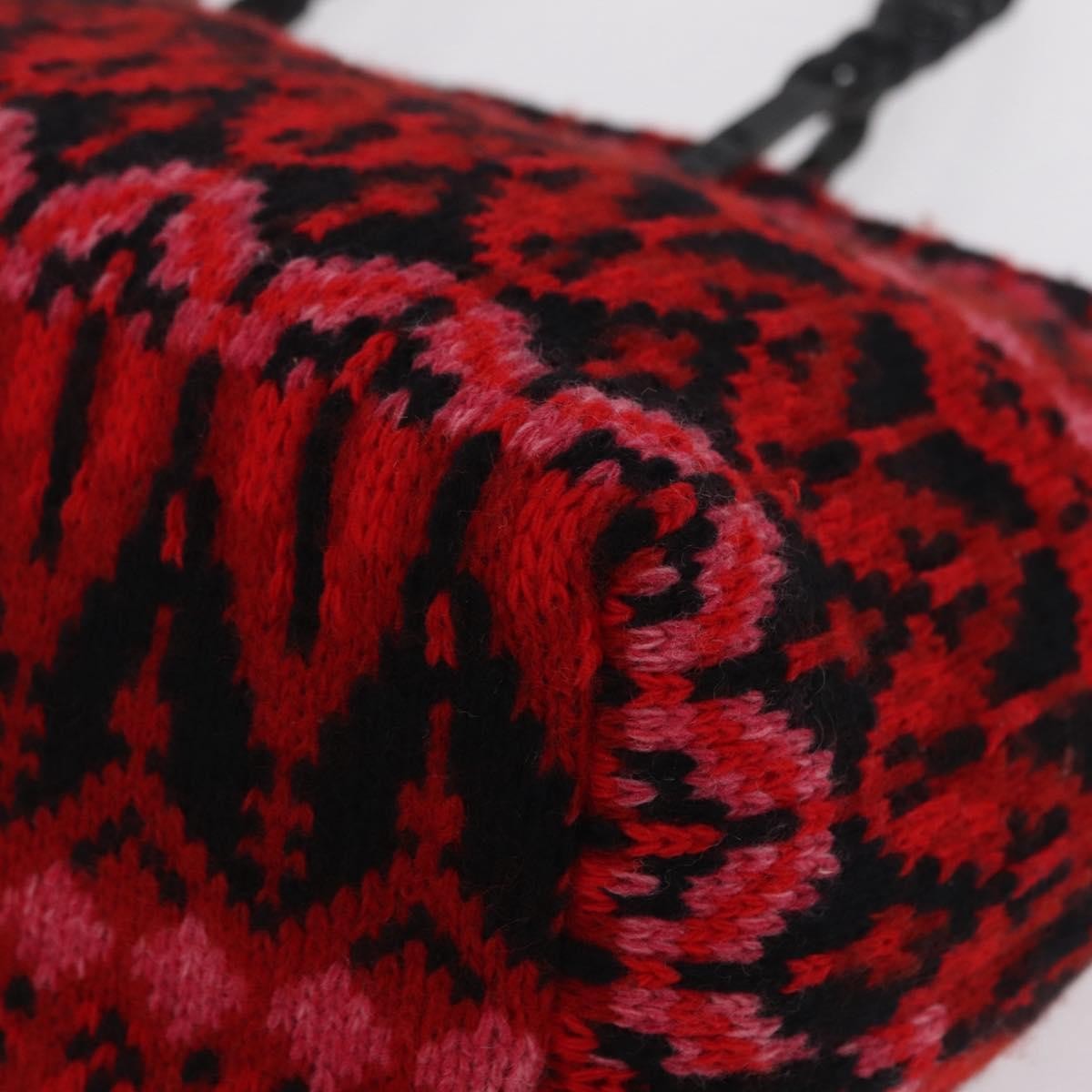 Fendi Vintage Wool Red Wool Tote Bag Bag (Pre-Owned)