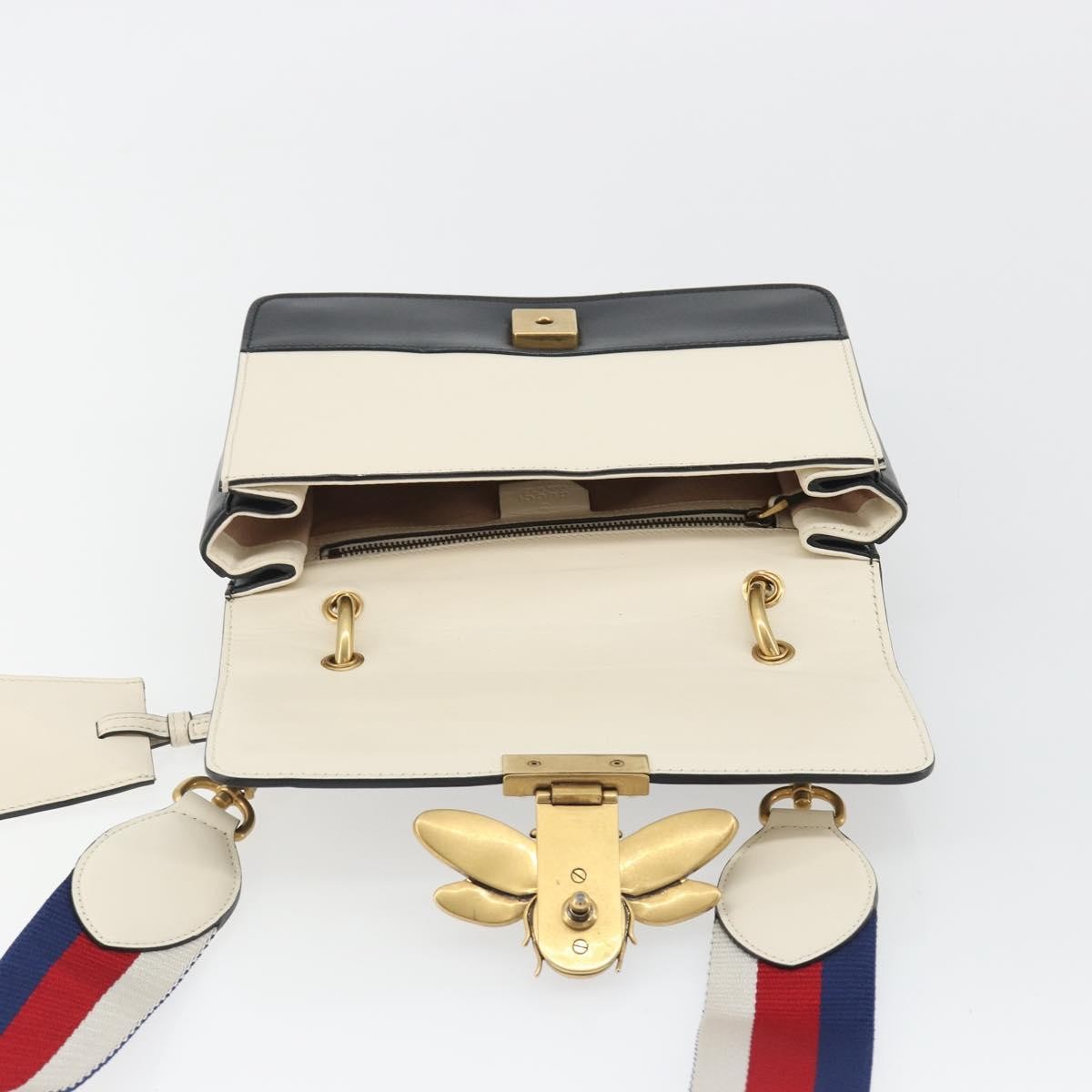 Gucci Queen Margaret Flap Colorblock Leather Black Leather Shoulder Bag Bag (Pre-Owned)