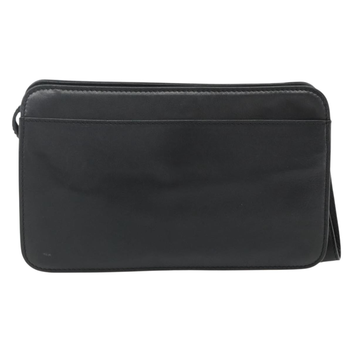 Celine Zip Clutch Leather Black Leather Clutche & Pouche Bag (Pre-Owned)