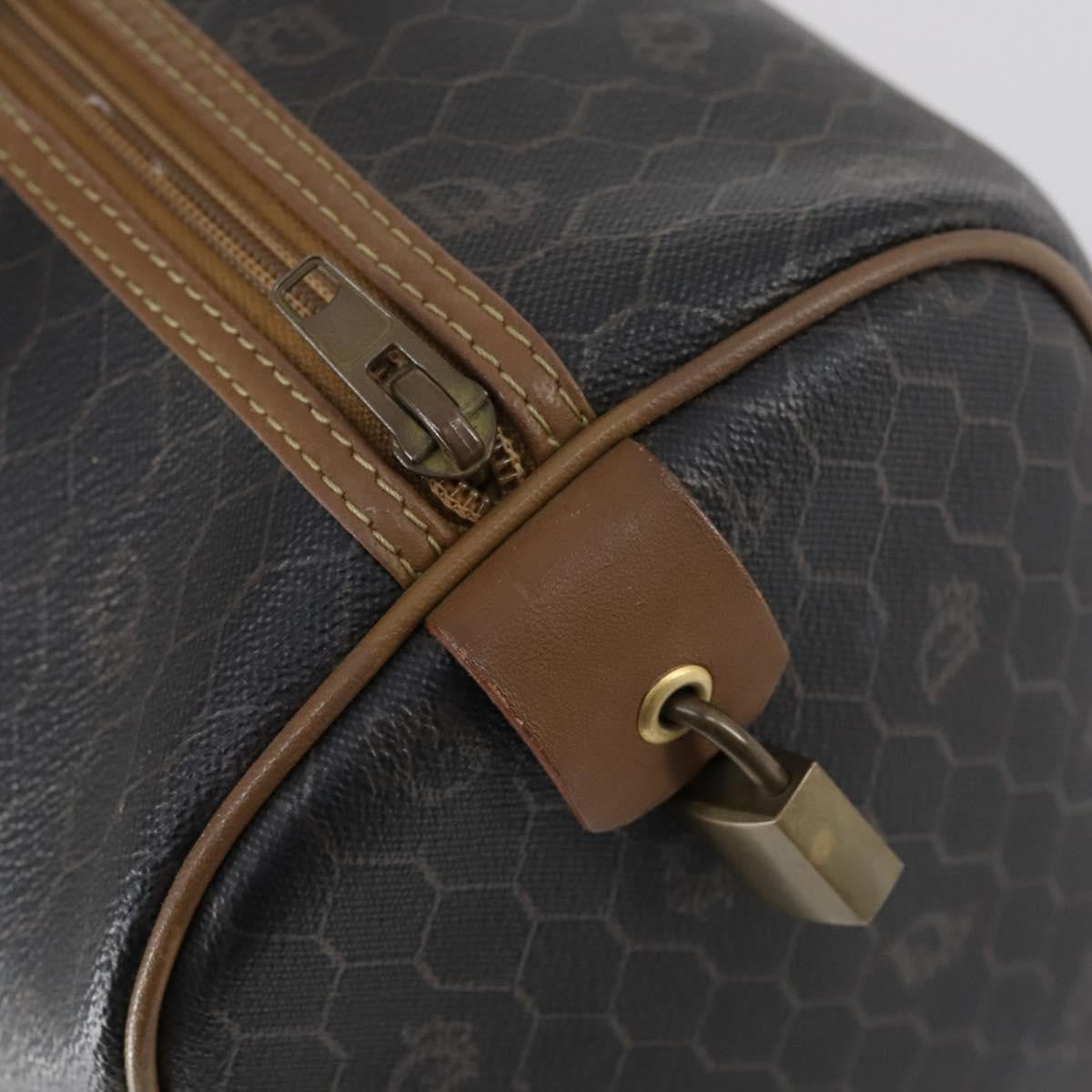 Christian Dior Vintage Honeycomb Boston Canvas And Leather Black Canvas Travel Bag Bag (Pre-Owned)