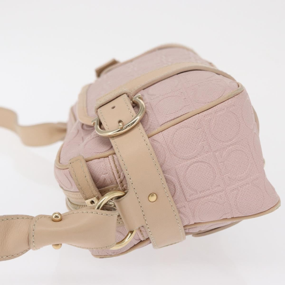 Salvatore Ferragamo Gancini Leather Pink Leather Shoulder Bag Bag (Pre-Owned)