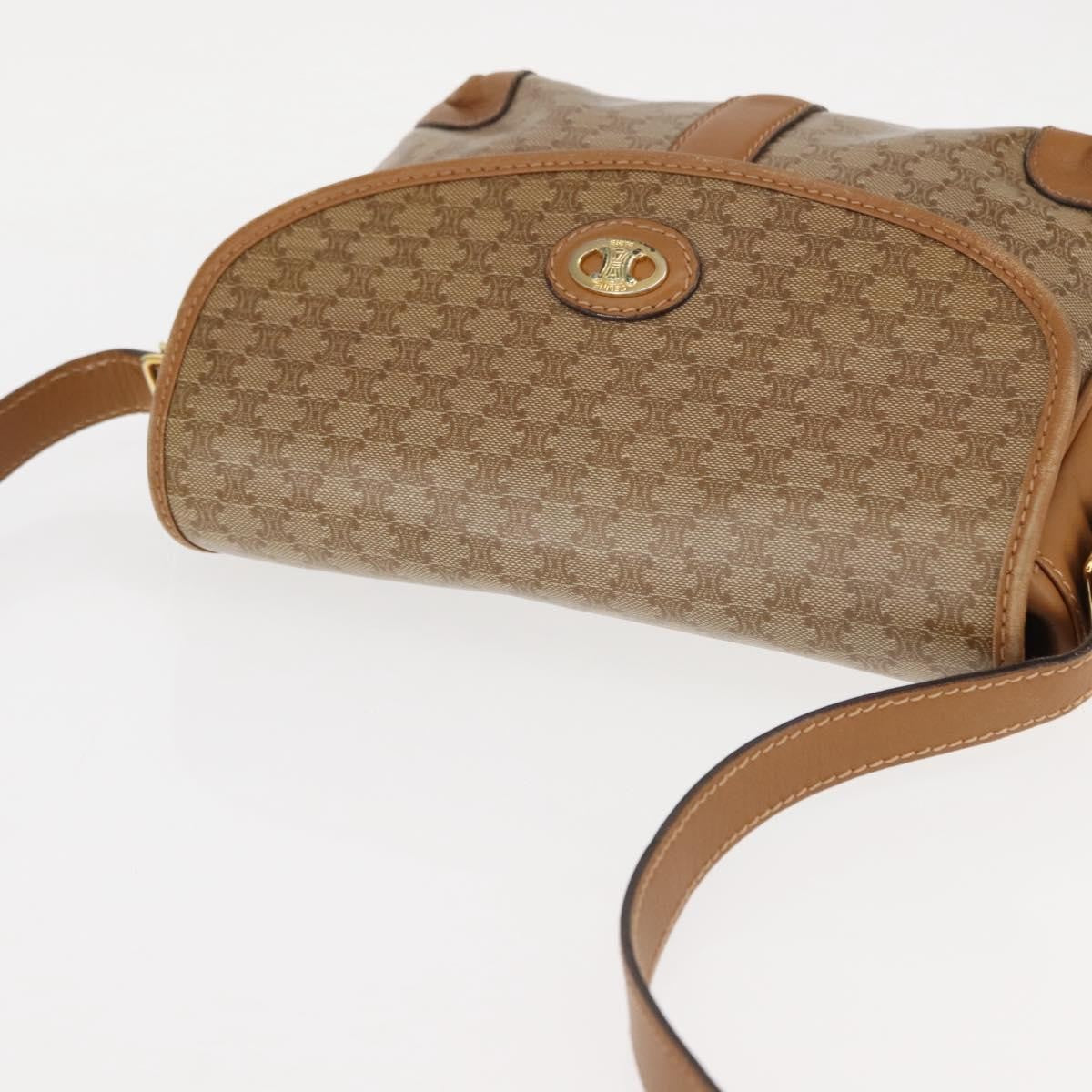Celine Macadam Shoulder Pvc Leather Beige Pvc,Canvas Bag (Pre-Owned)
