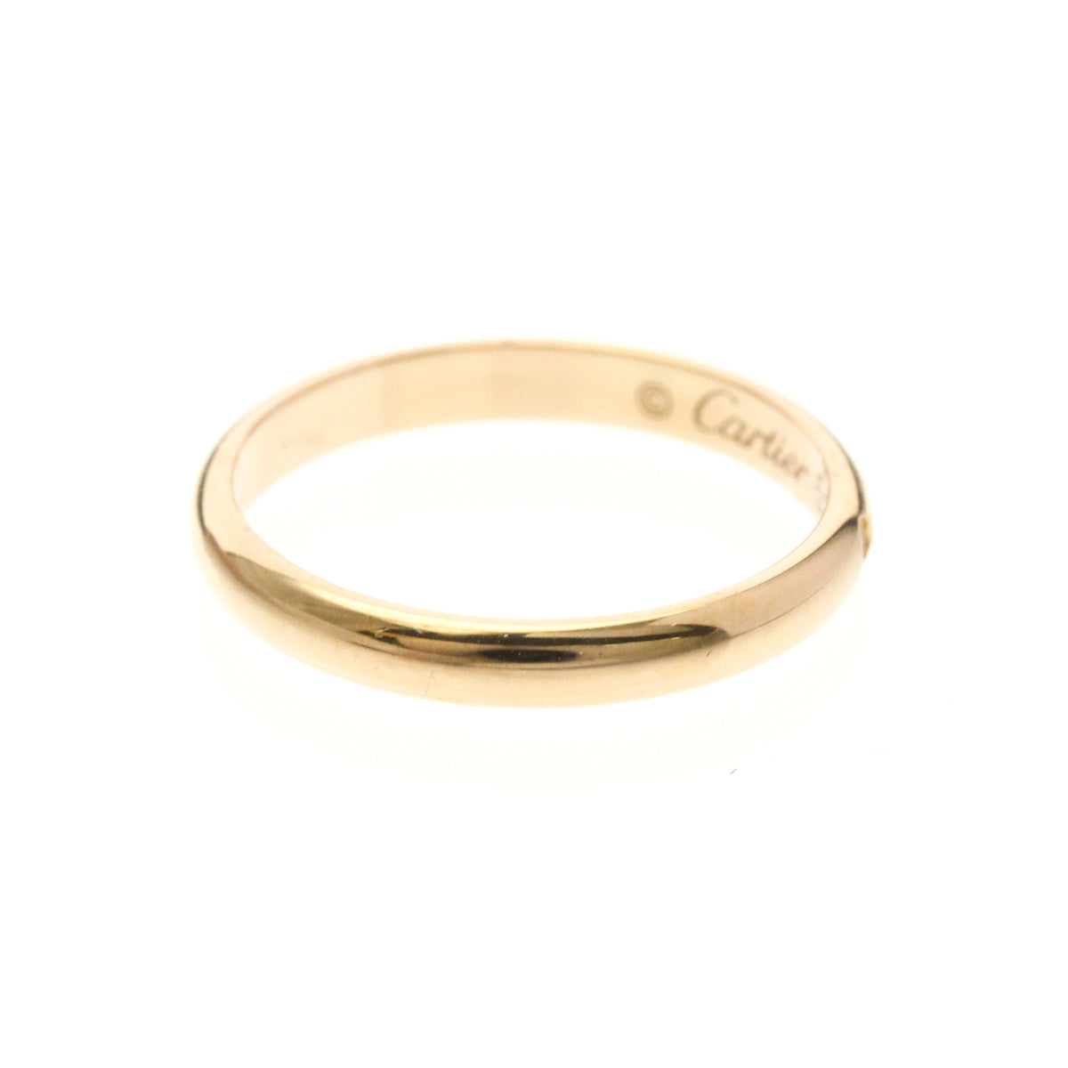 Cartier 1895 Wedding Band 18K Rose Gold With Diamond Gold Pink_Gold Ring Jewelry (Pre-Owned)