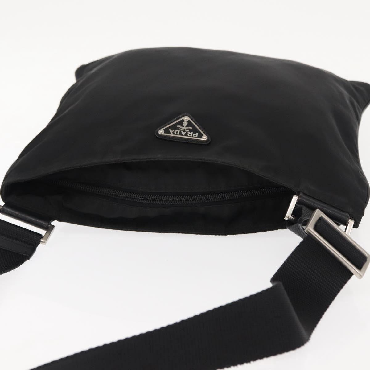 Prada Flat Messenger Tessuto Black Nylon Shoulder Bag Bag (Pre-Owned)