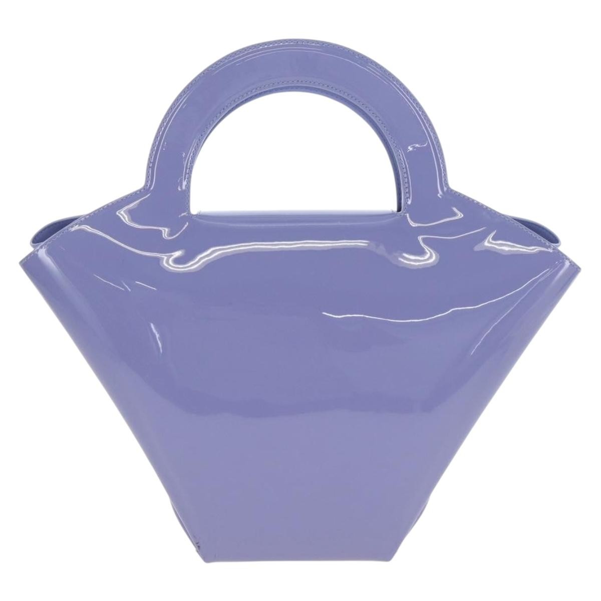 Bottega Veneta Vintage Patent Leather Purple Patent_Leather Shoulder Bag Bag (Pre-Owned)