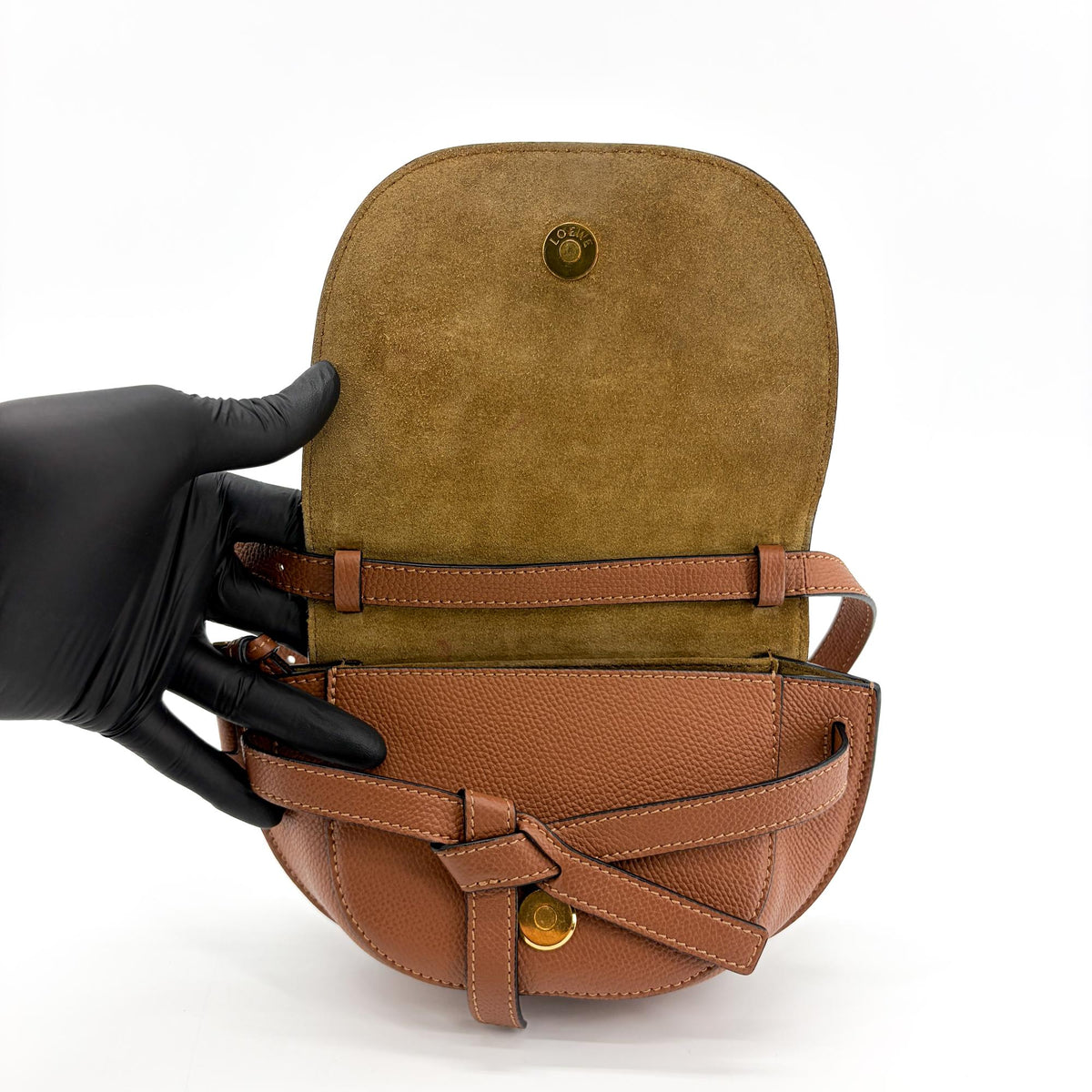 Loewe Gate Leather Brown Leather Shoulder Bag Bag (Pre-Owned)