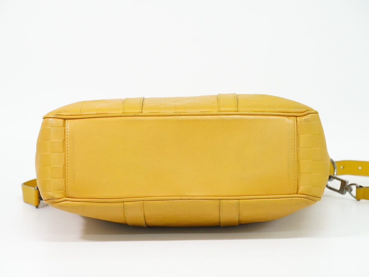 Louis Vuitton Tadao Damier Infini Leather Yellow Leather Handbag (Pre-Owned)