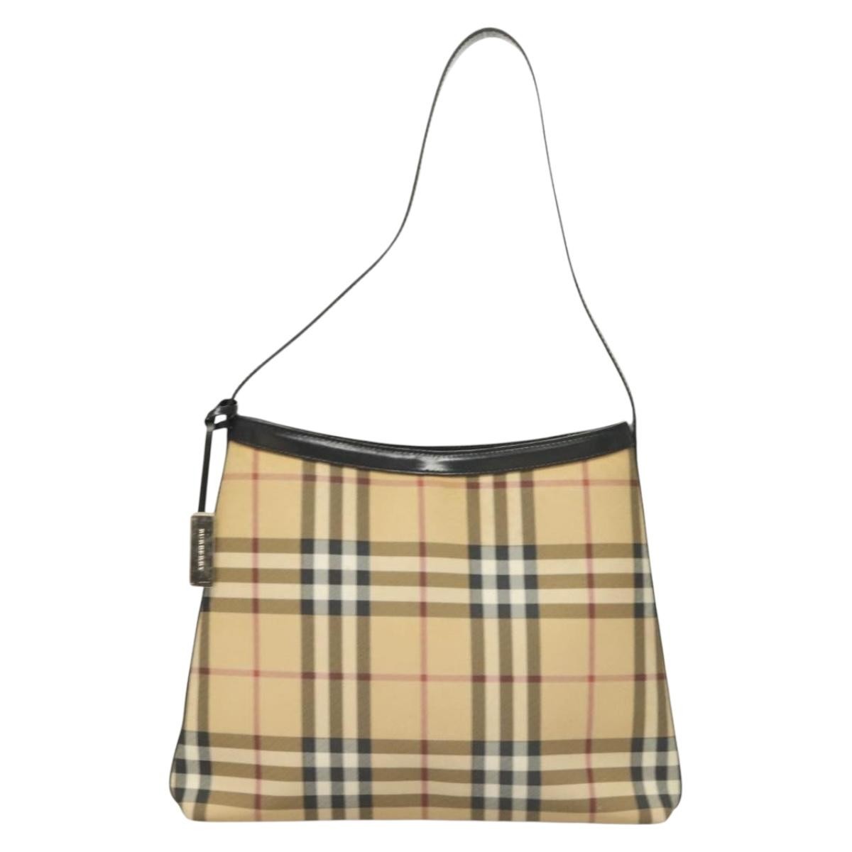 Burberry Shoulder Nova Check Canvas Beige Pvc Bag (Pre-Owned)
