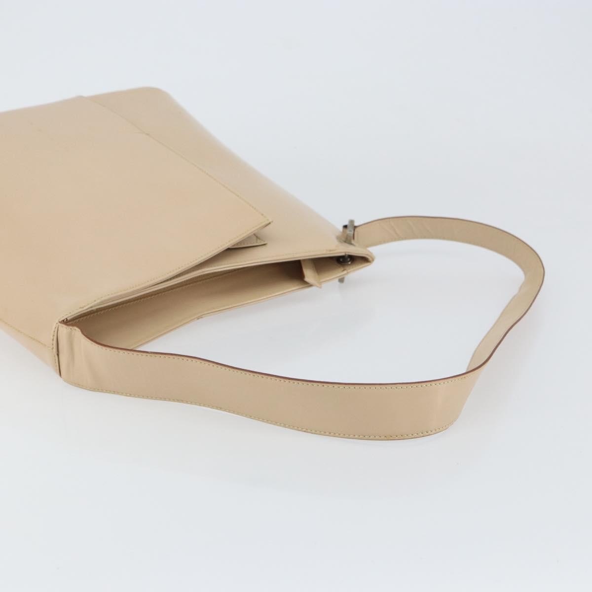 Salvatore Ferragamo Gancini Leather Beige Leather Shoulder Bag Bag (Pre-Owned)