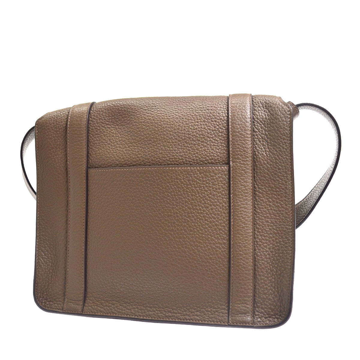 Hermes Steve Caporal Clemence Brown Leather Handbag (Pre-Owned)