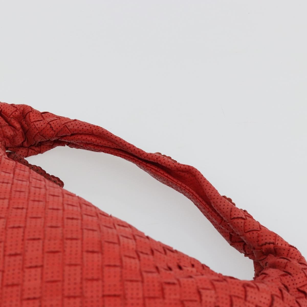 Bottega Veneta Intrecciato Shoulder Leather Red Leather Shoulder Bag Bag (Pre-Owned)