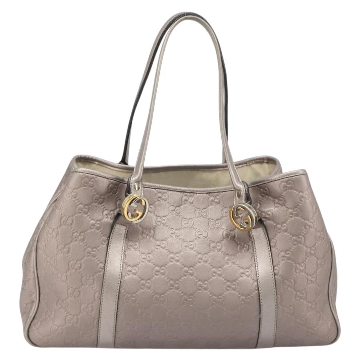 Gucci Twins Tote Guccissima Leather Pink Canvas Tote Bag Bag (Pre-Owned)