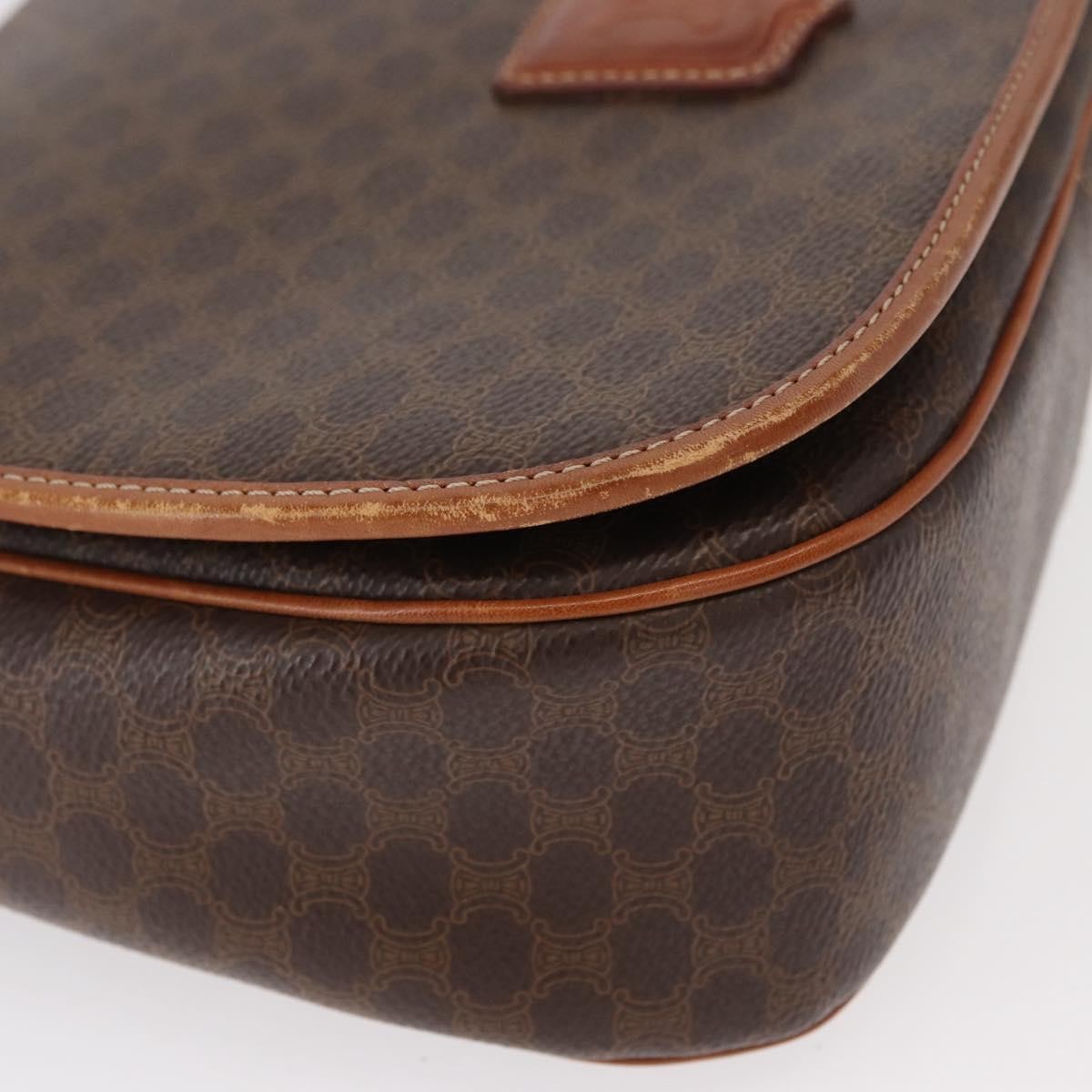 Celine Vintage Macadam Canvas Brown Canvas Shoulder Bag Bag (Pre-Owned)