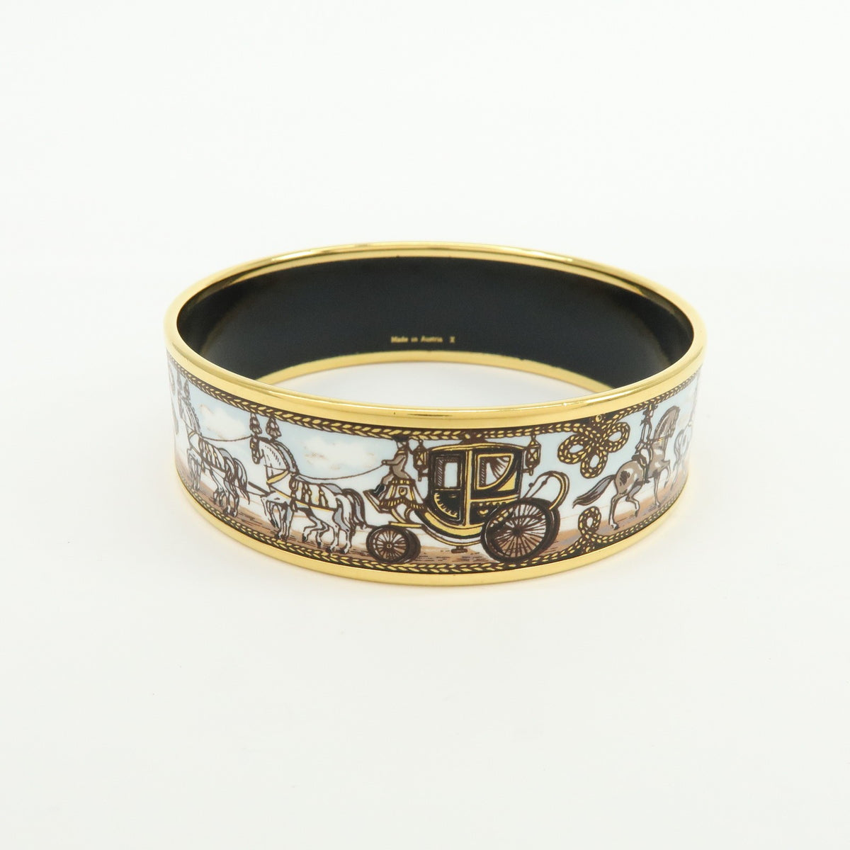 Hermes Caleche Bangle Enamel Multicolour Gold_Plated Bracelet Jewelry (Pre-Owned)