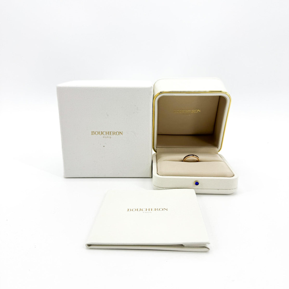Boucheron Quatre 18K Pink Gold Gold Yellow_Gold Ring Jewelry (Pre-Owned)