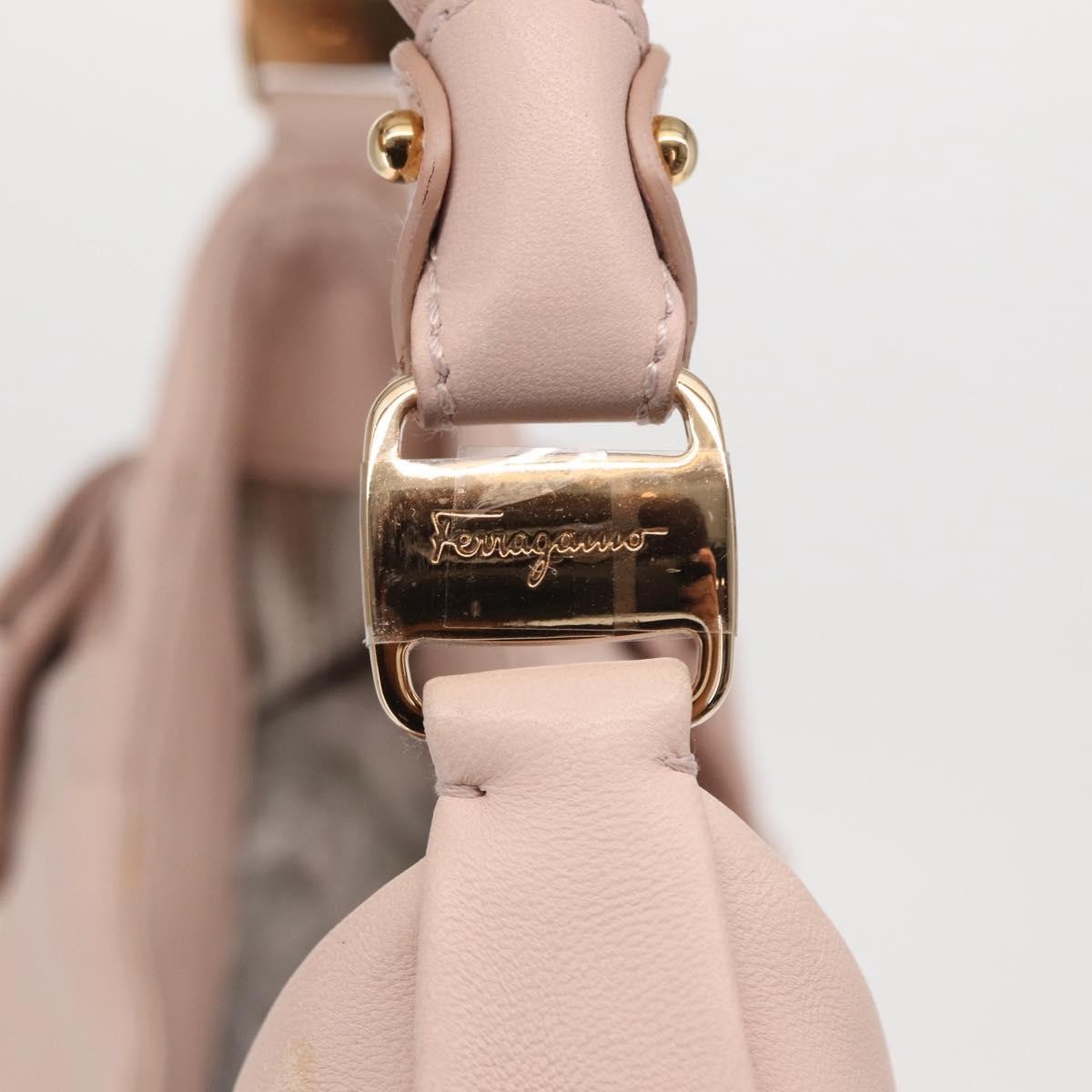Salvatore Ferragamo Vala Leather Pink Leather Shoulder Bag Bag (Pre-Owned)