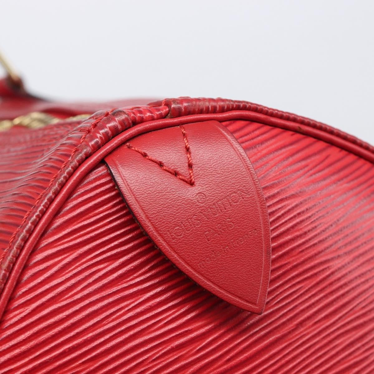 Louis Vuitton Keepall Epi Leather Red Leather Travel Bag Bag (Pre-Owned)