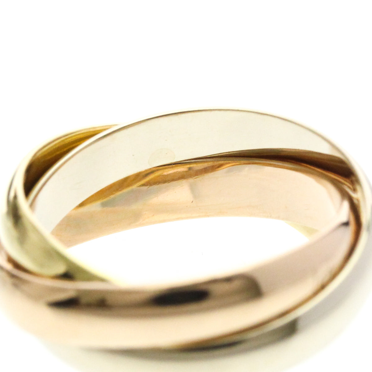 Cartier Trinity 18K Tricolor Gold Gold Gold Ring Jewelry (Pre-Owned)