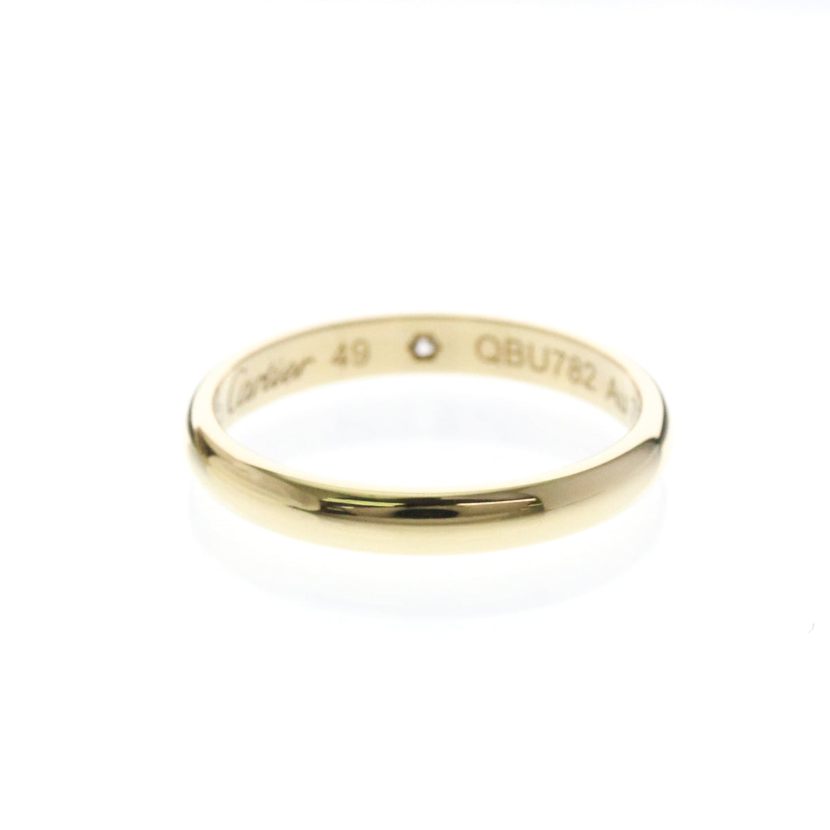 Cartier 1895 Wedding Band 18K Rose Gold With Diamond Gold Yellow_Gold Ring Jewelry (Pre-Owned)