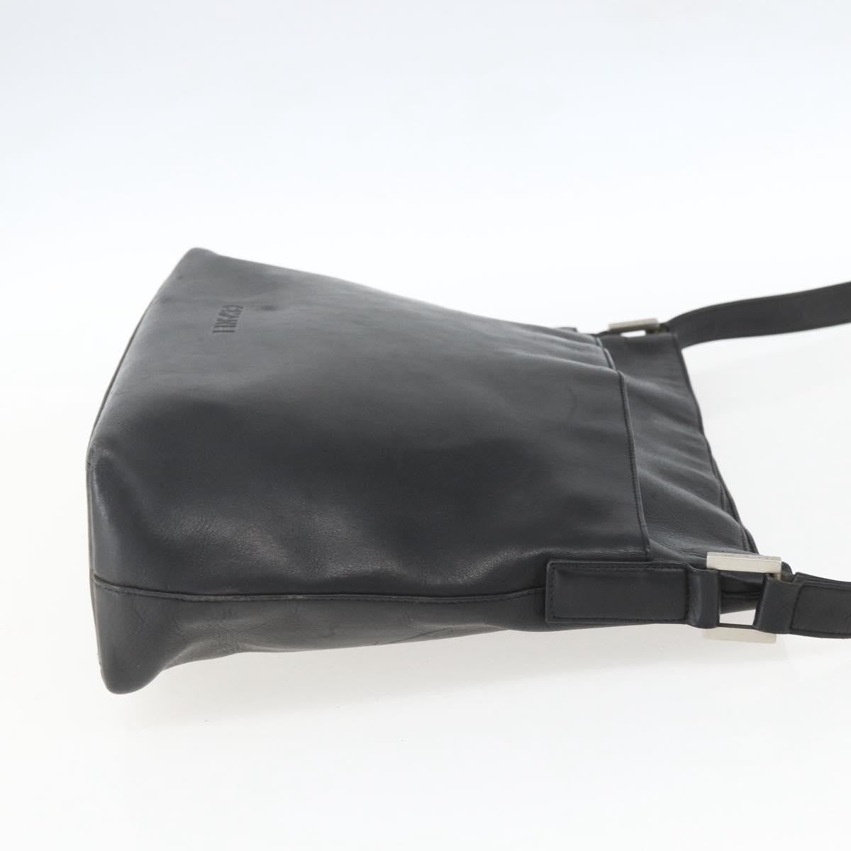 Chanel Vintage Leather Black Leather Shoulder Bag Bag (Pre-Owned)