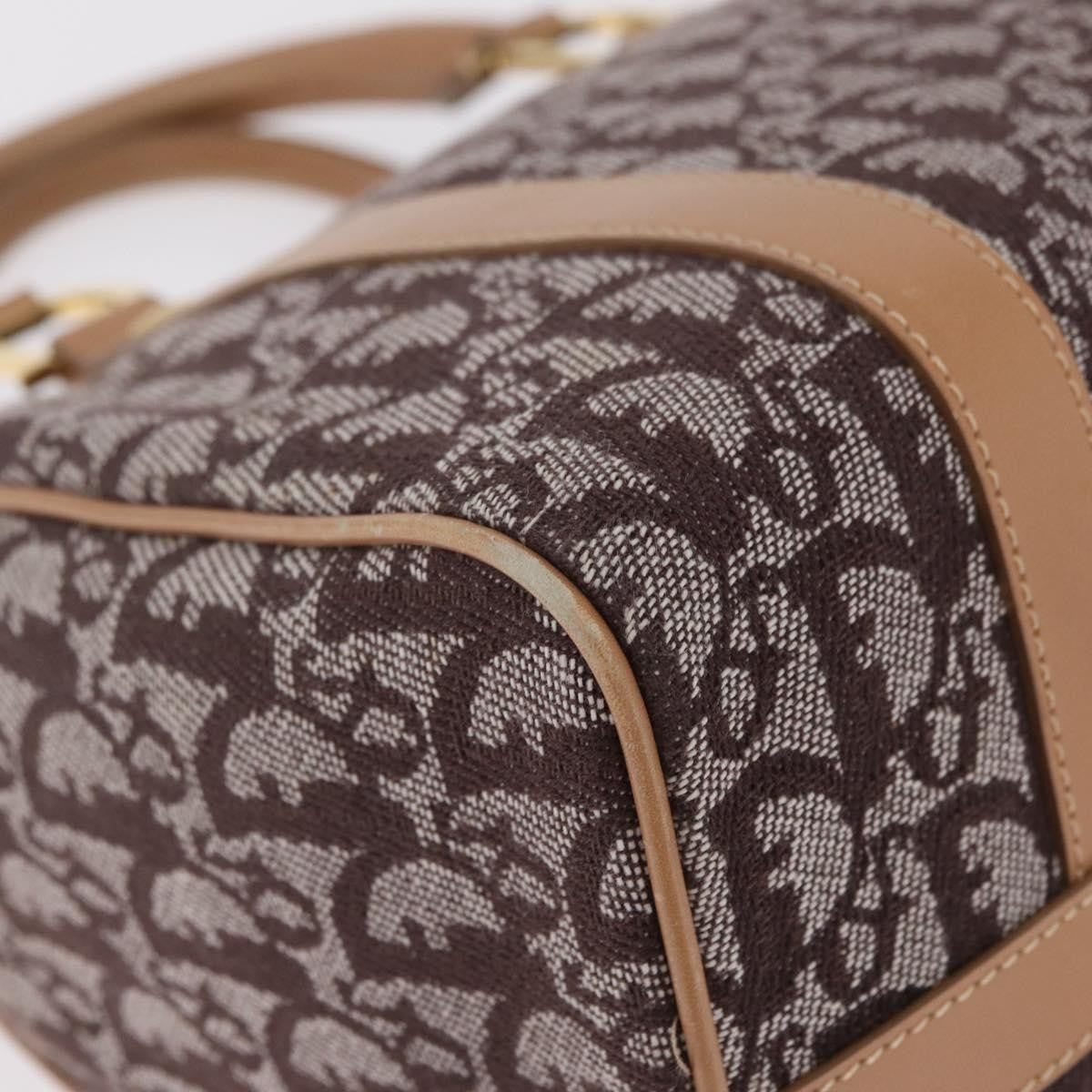 Christian Dior Vintage Trotter Boston Diorissimo Canvas Brown Canvas Handbag (Pre-Owned)