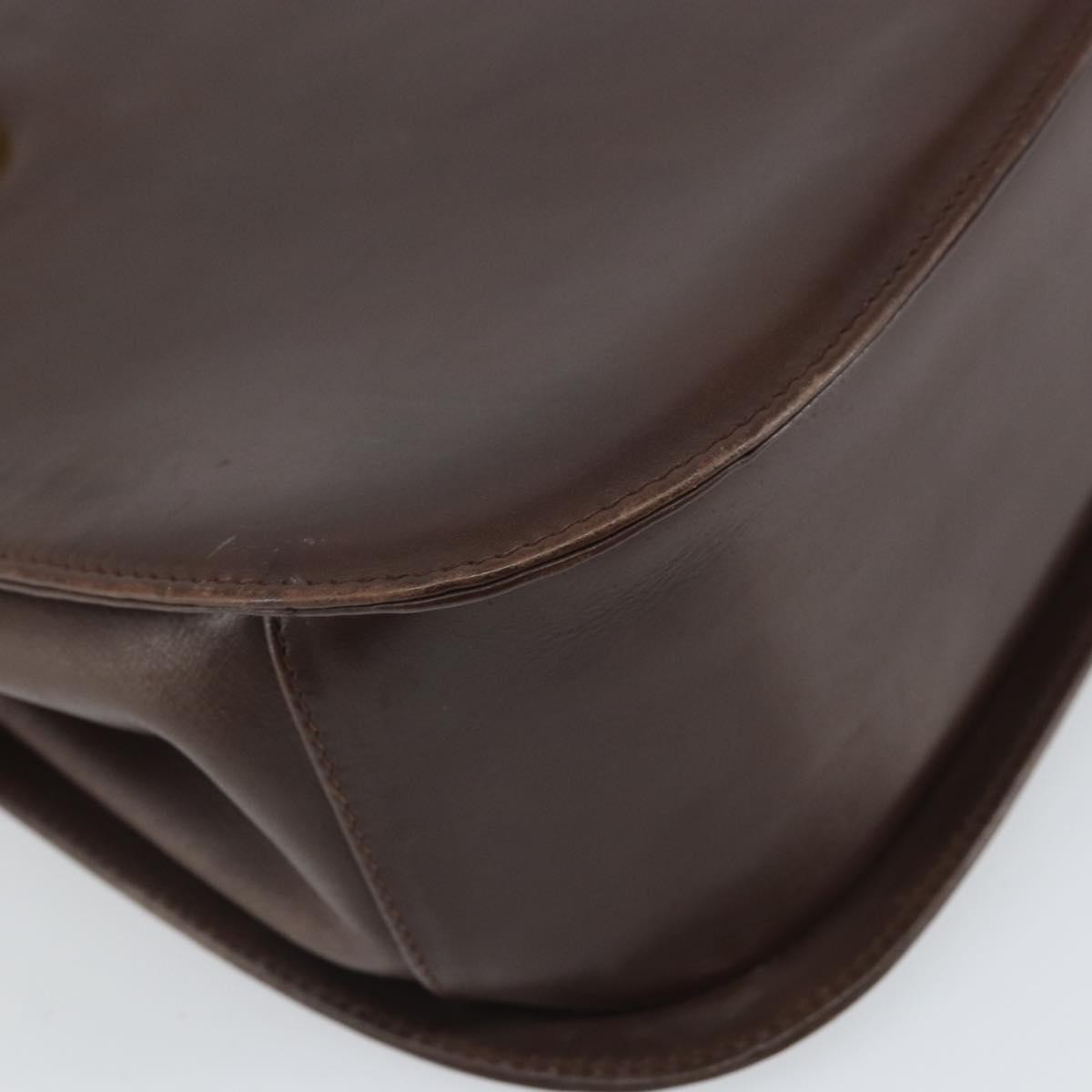 Salvatore Ferragamo Gancini Leather Brown Leather Handbag (Pre-Owned)