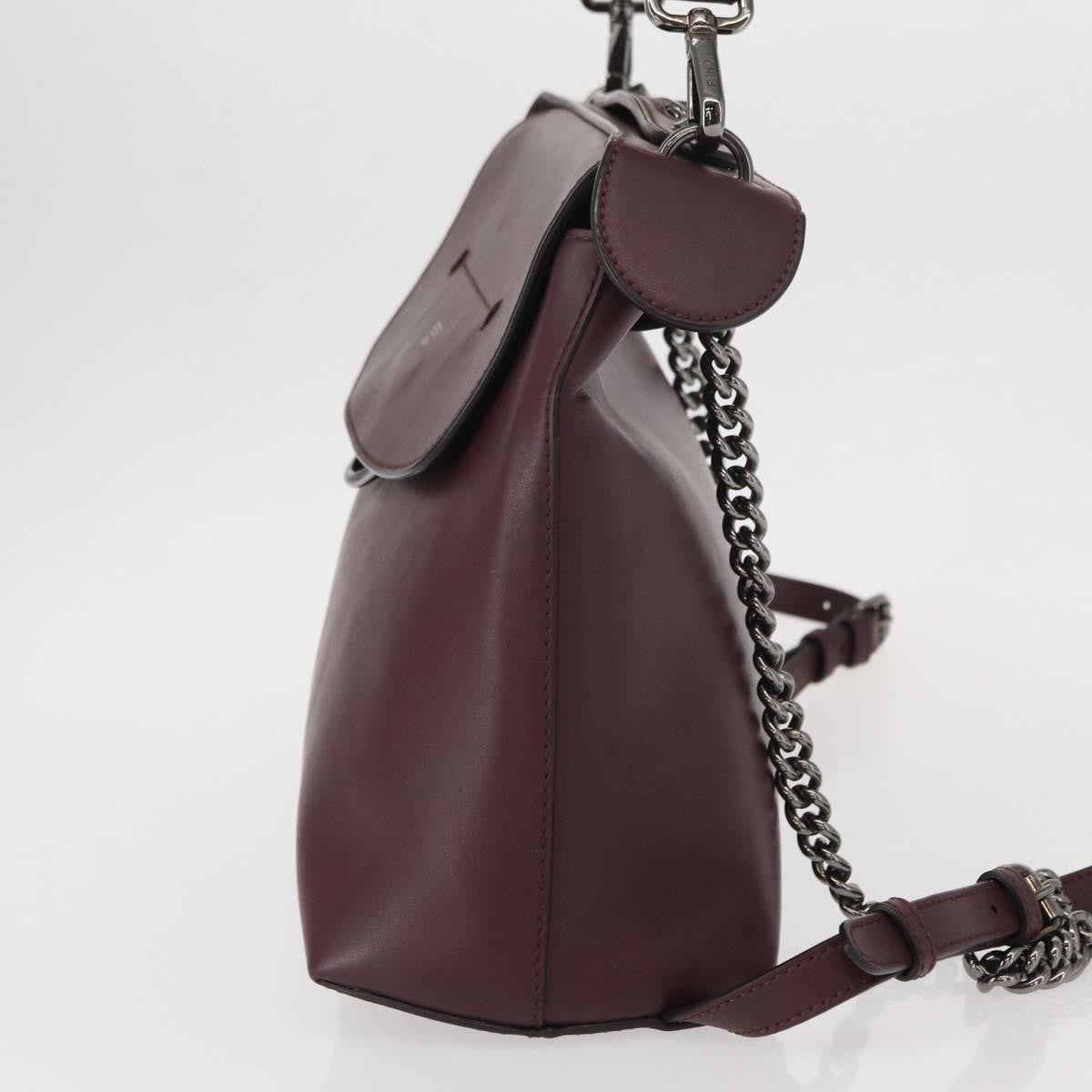 Fendi Back To School Leather Burgundy Leather Backpack Bag (Pre-Owned)