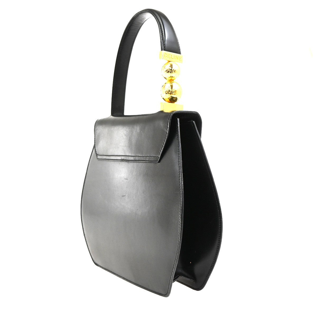 Celine Vintage Leather Black Leather Shoulder Bag Bag (Pre-Owned)