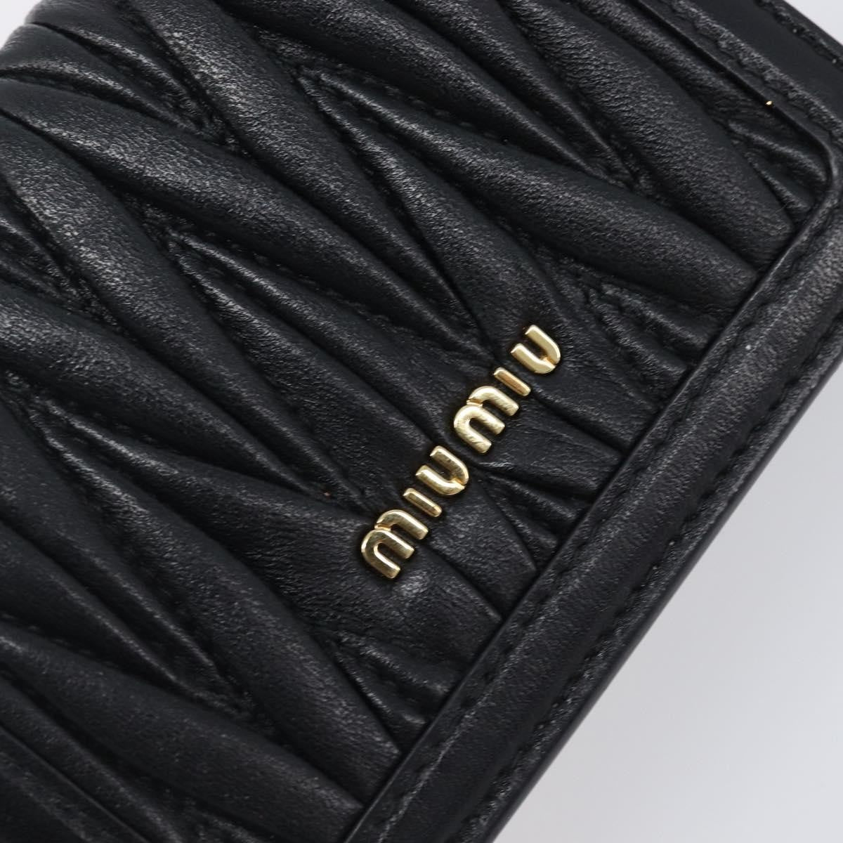 Miu Miu Biker Chain Matelasse Leather Black Leather Shoulder Bag Bag (Pre-Owned)