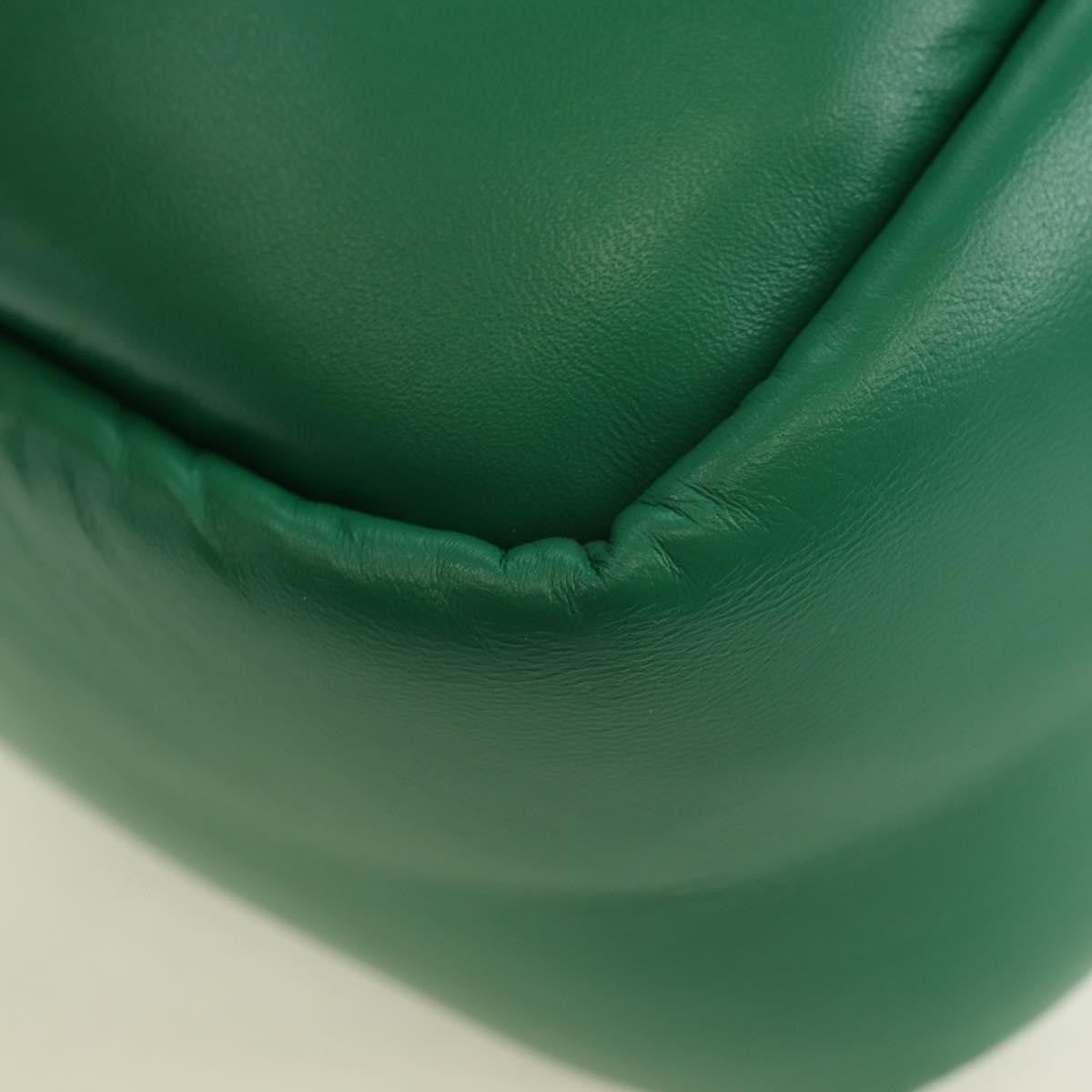 Prada Padded Soft Tote Leather Green Leather Handbag (Pre-Owned)
