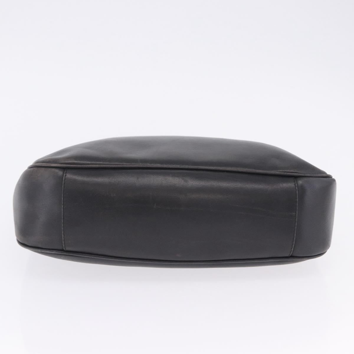 Gucci Vintage Bamboo Handle Open Hobo Leather Black Leather Shoulder Bag Bag (Pre-Owned)