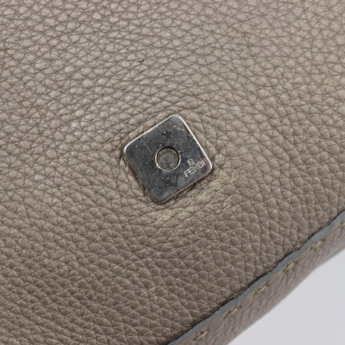 Fendi Selleria Baguette Leather Beige Leather Handbag (Pre-Owned)