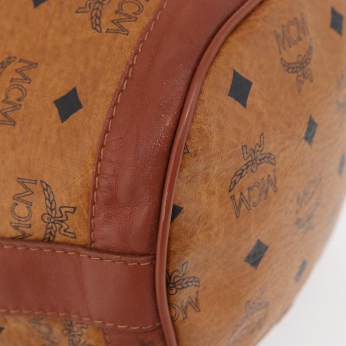 MCM Visetos Canvas And Leather Brown Canvas Shoulder Bag Bag (Pre-Owned)