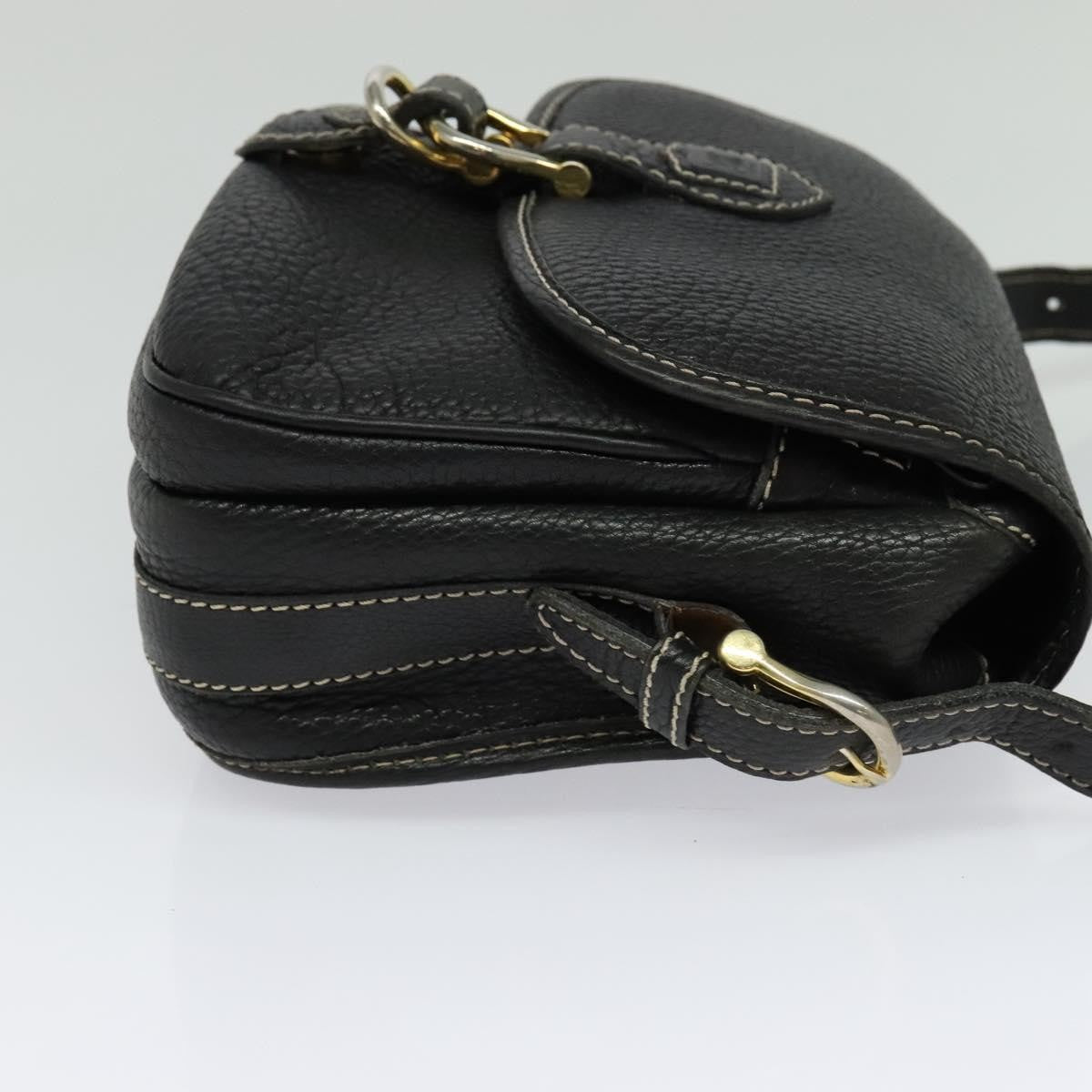 Celine Vintage Leather Black Leather Shoulder Bag Bag (Pre-Owned)