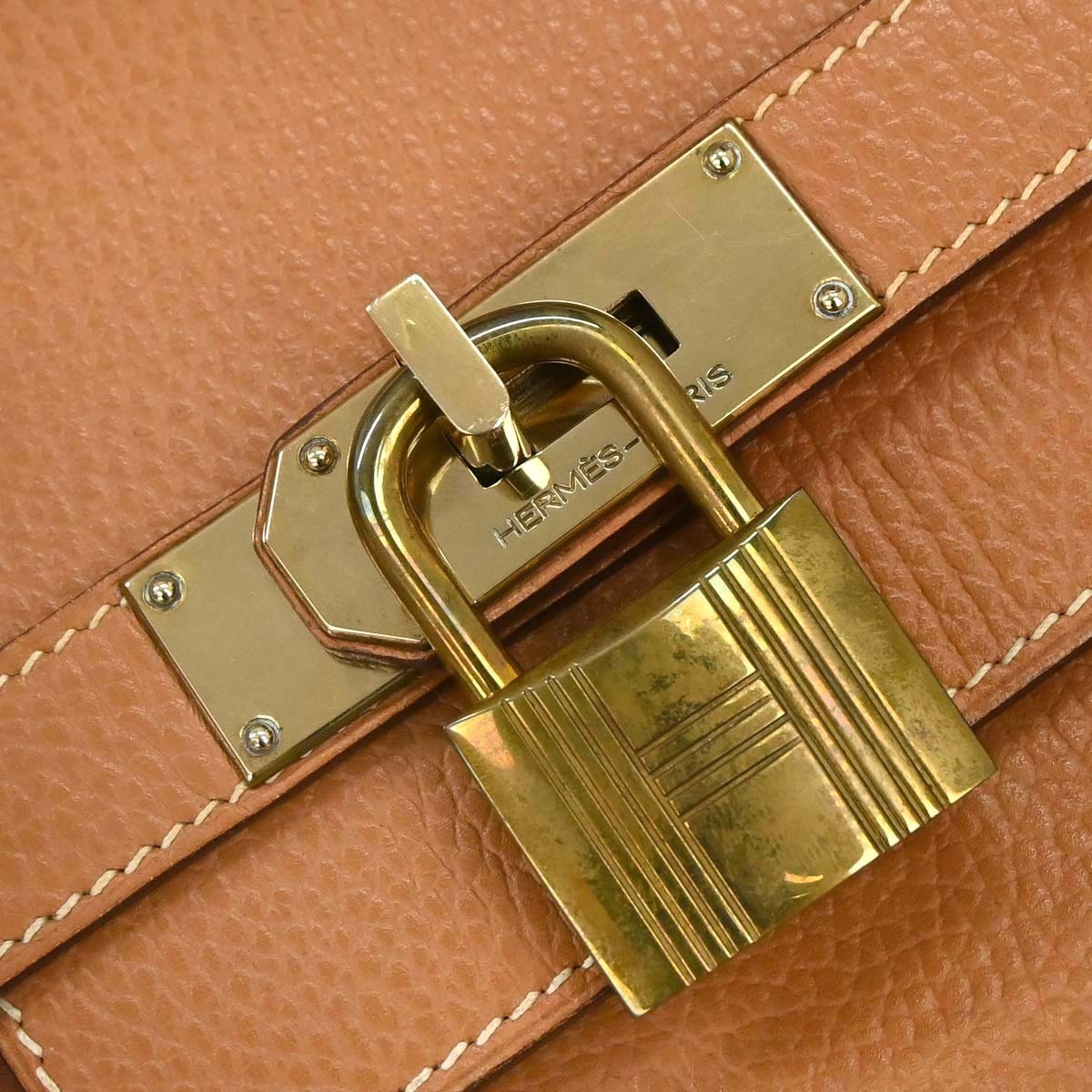 Hermes Hac Birkin Black Fjord With Palladium Hardware Brown Leather Handbag (Pre-Owned)