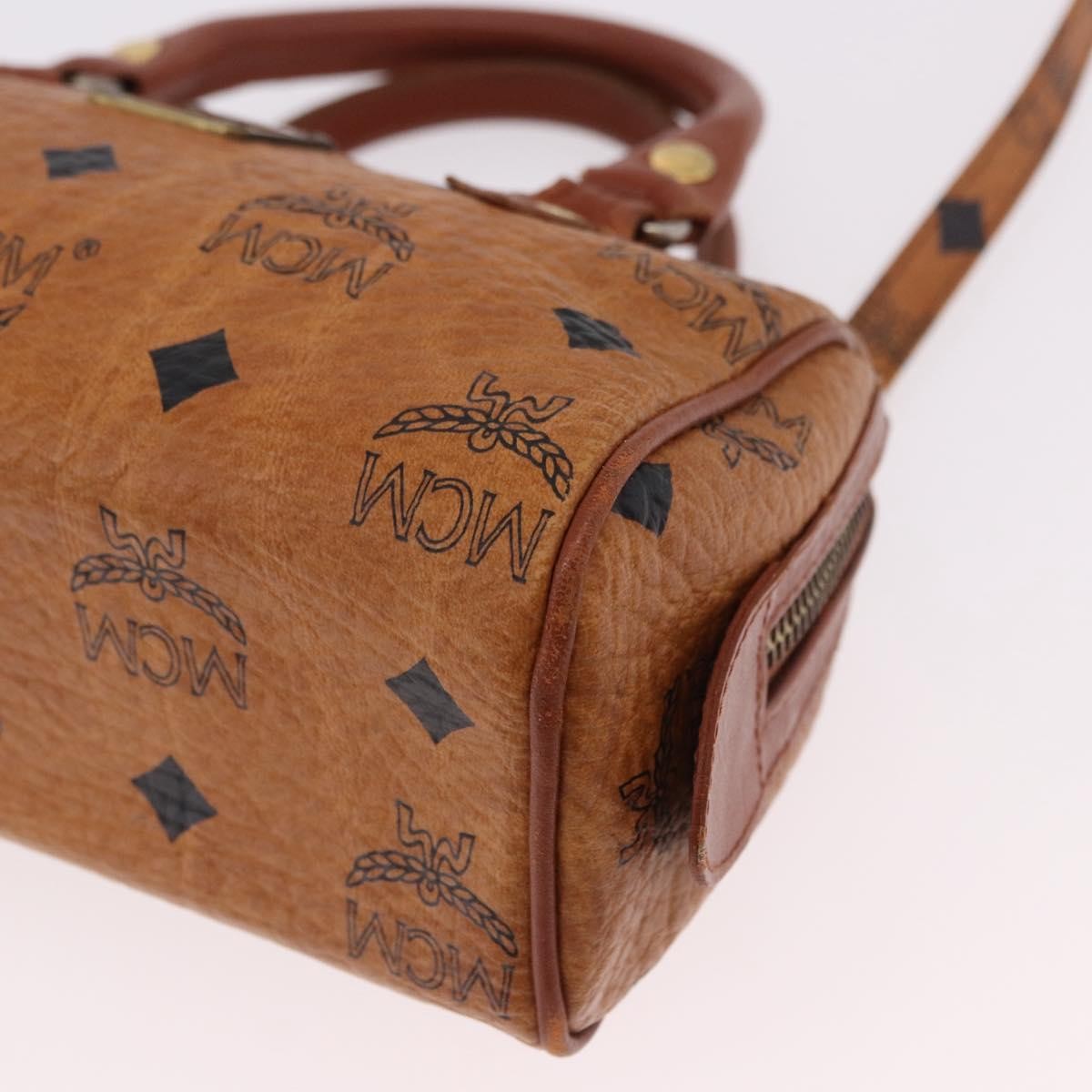 MCM Visetos Logogramme Leather Brown Leather Handbag (Pre-Owned)