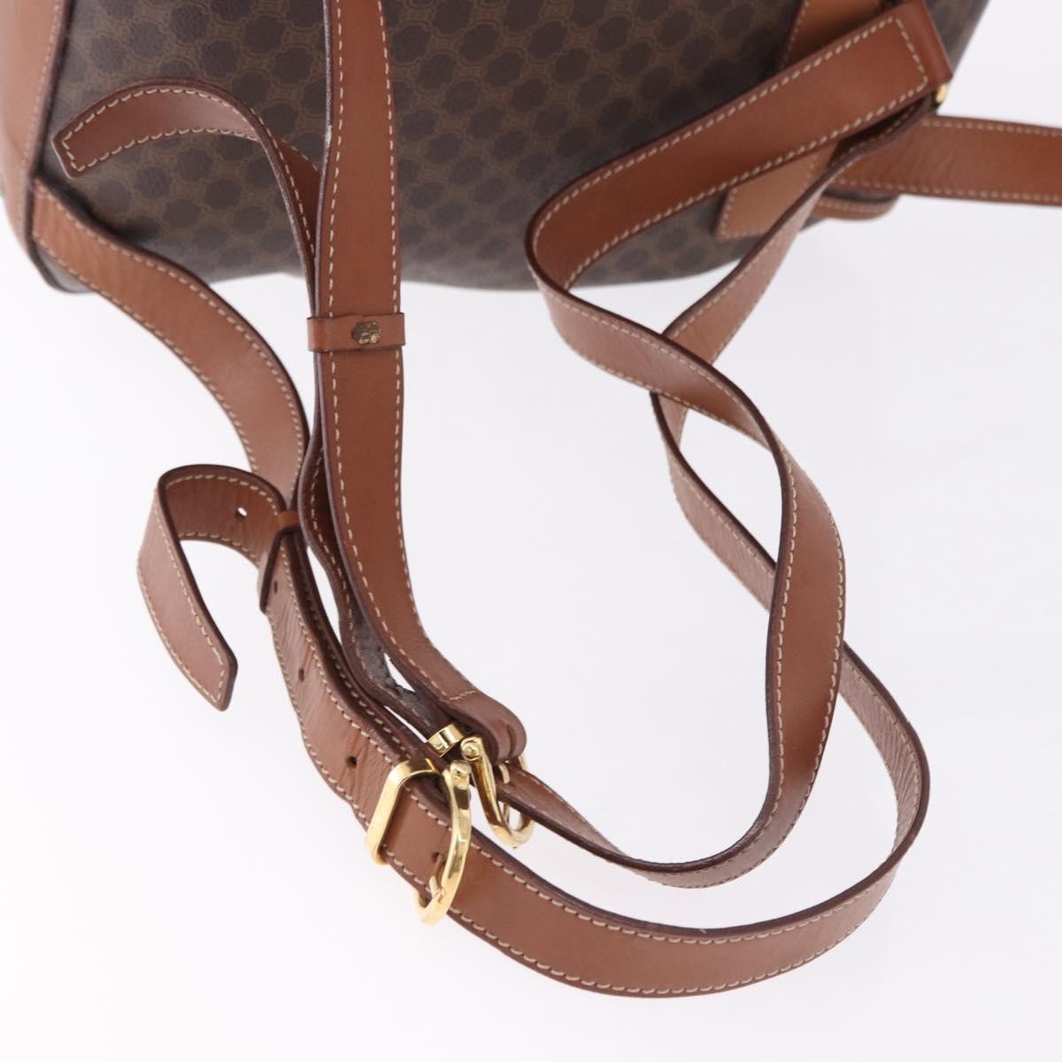 Celine Vintage Macadam Canvas Brown Canvas Backpack Bag (Pre-Owned)