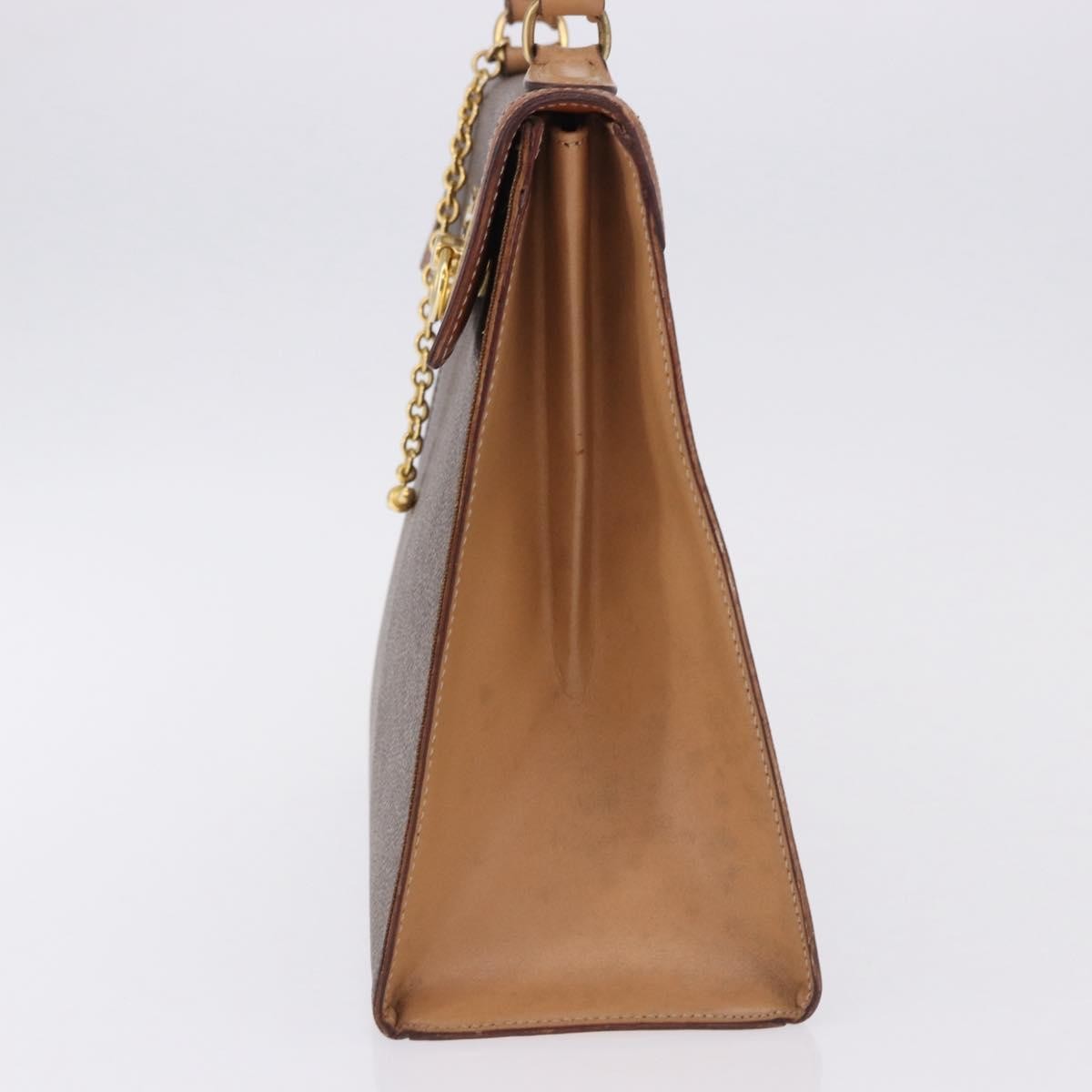Celine Vintage Macadam Canvas And Leather Brown Canvas Handbag (Pre-Owned)