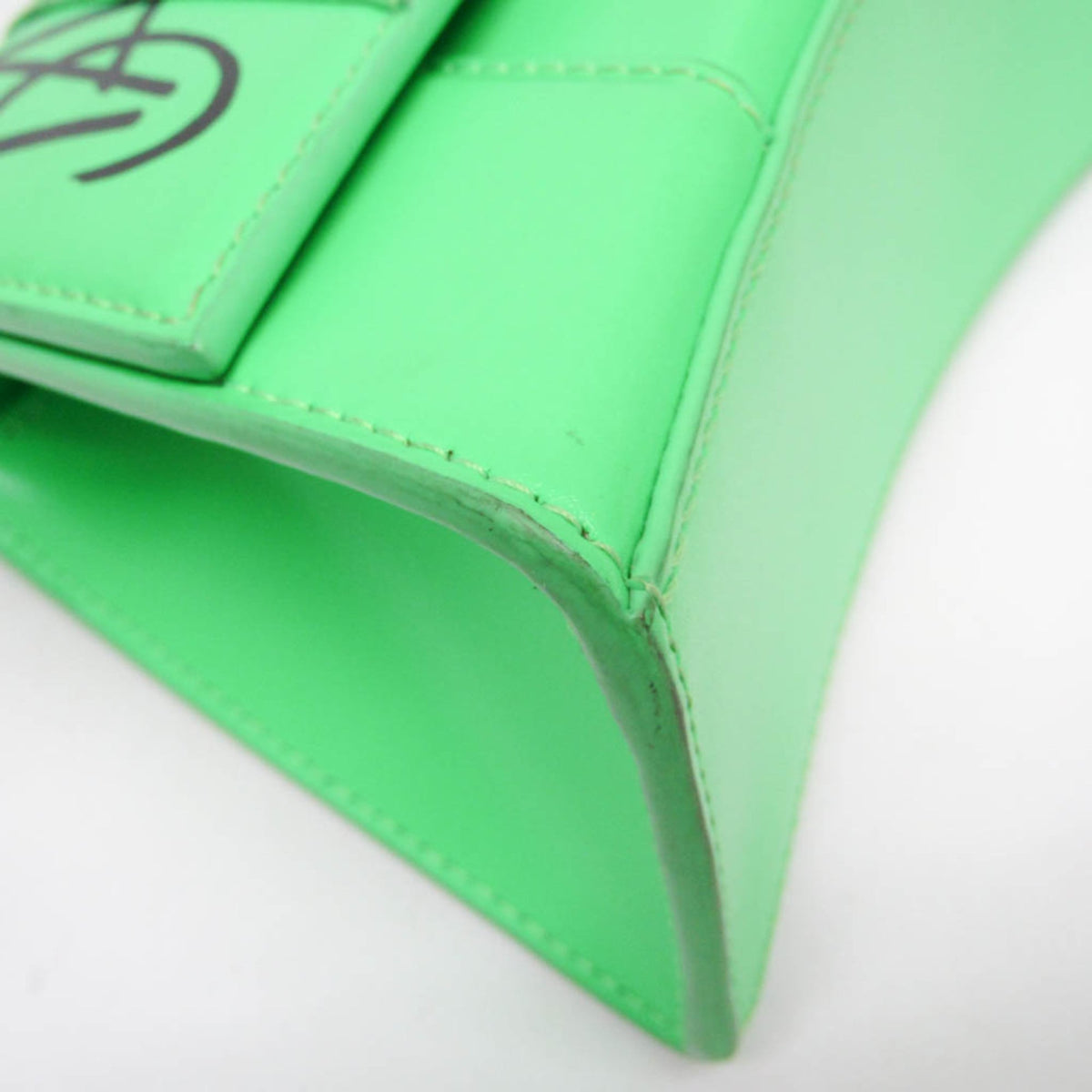 Balenciaga Graffiti Hourglass Top Handle Leather Green Leather Handbag (Pre-Owned)