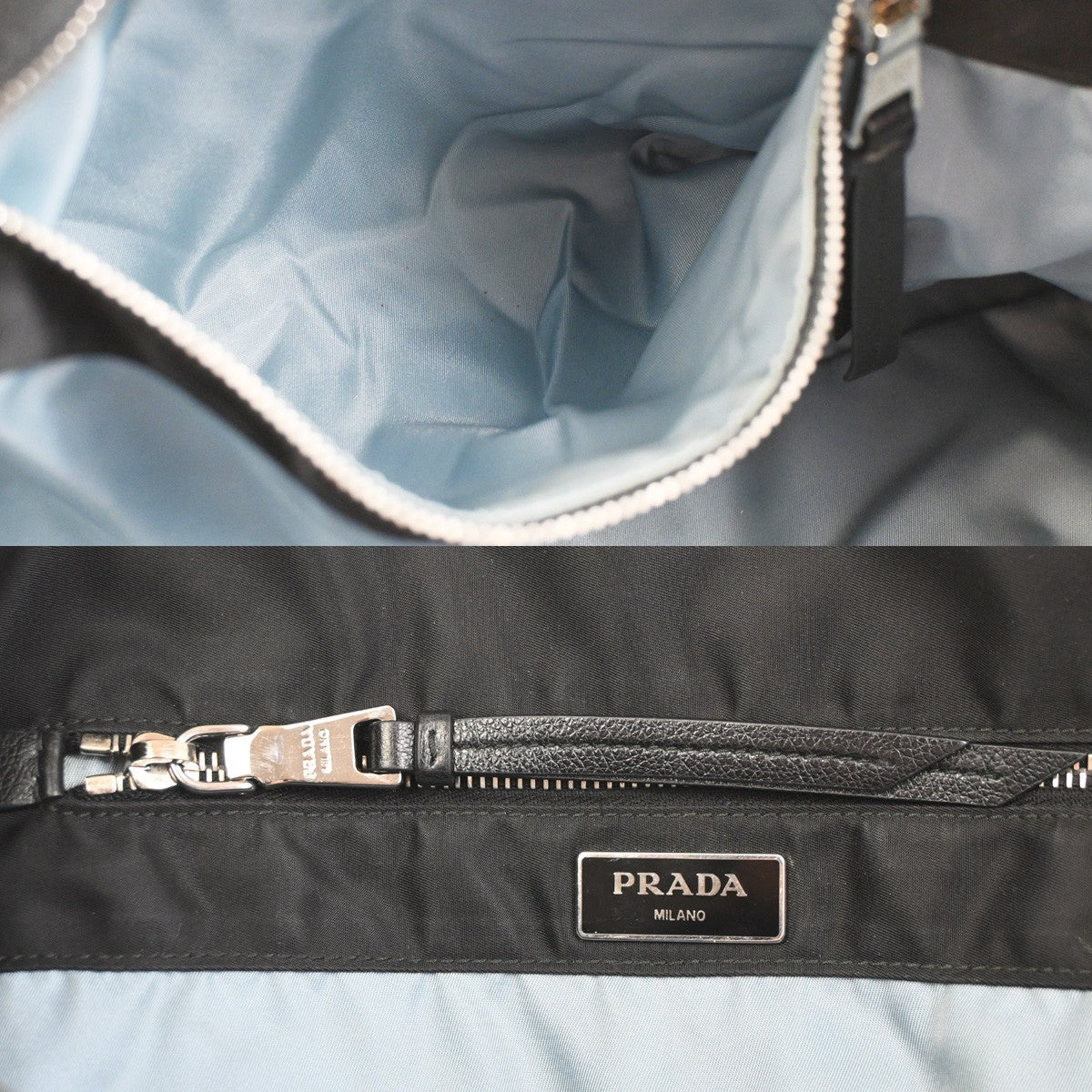 Prada Etiquette Tote Tessuto Black Nylon Tote Bag Bag (Pre-Owned)