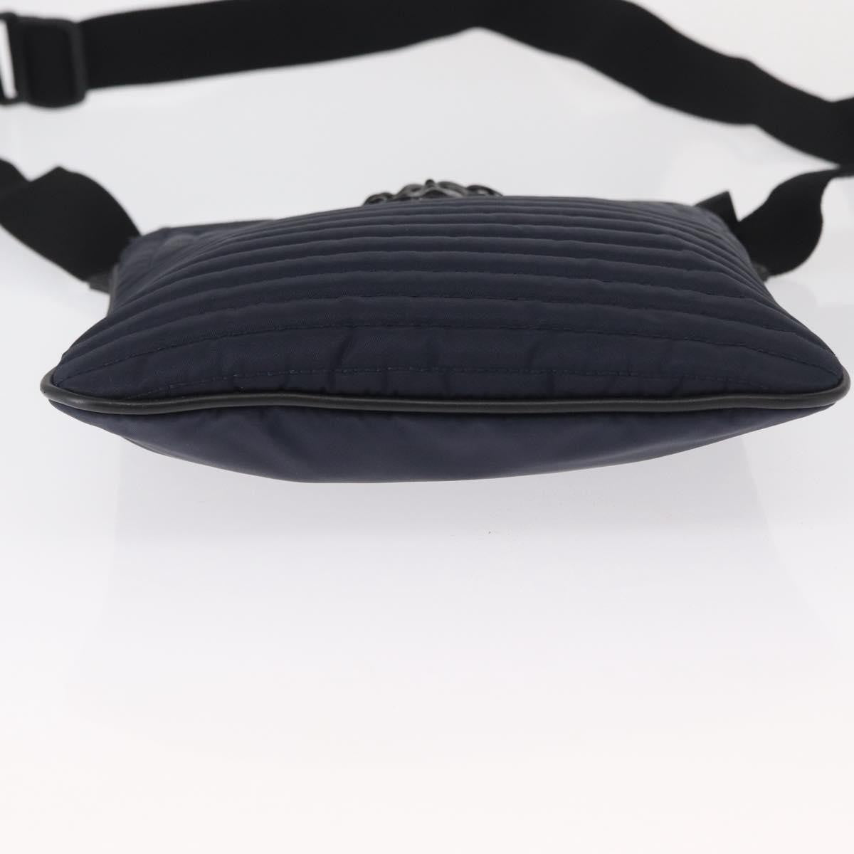 Versace Vintage Nylon Navy Nylon Shoulder Bag Bag (Pre-Owned)