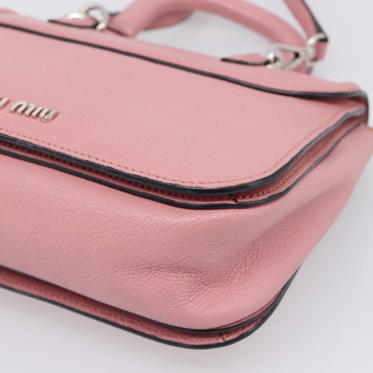 Miu Miu Beau Top Handle Leather Pink Leather Handbag (Pre-Owned)
