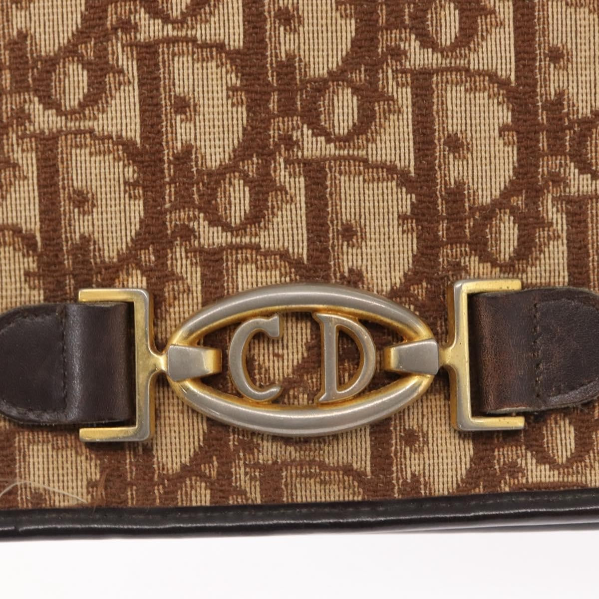 Christian Dior Vintage Trotter Canvas Beige Canvas Shoulder Bag Bag (Pre-Owned)