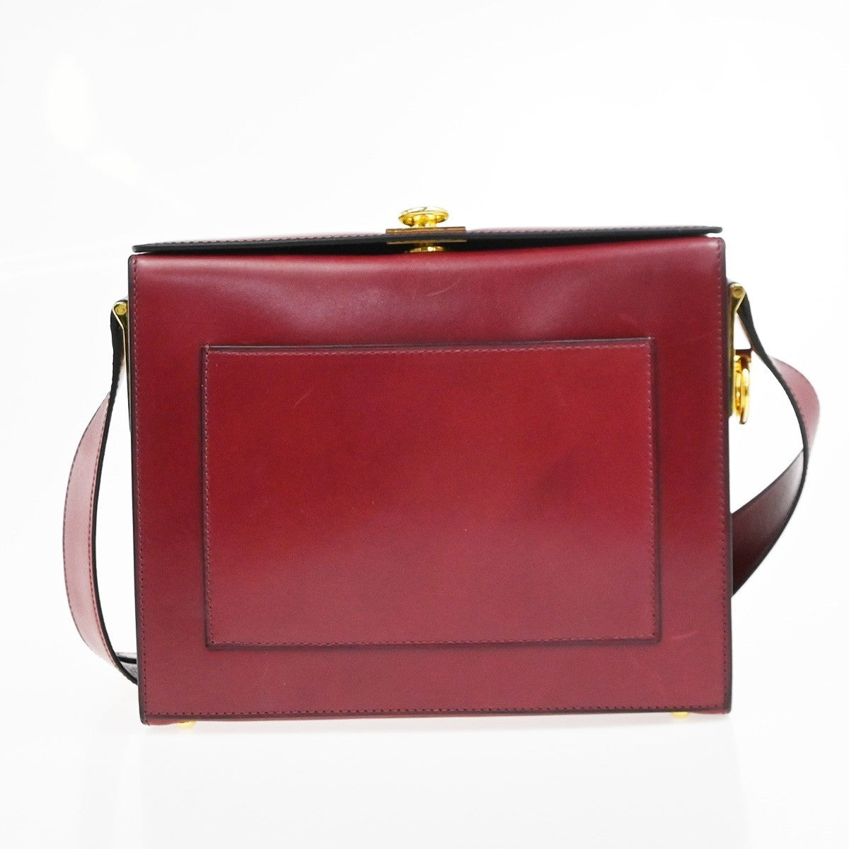 Celine Vintage Leather Red Leather Shoulder Bag Bag (Pre-Owned)